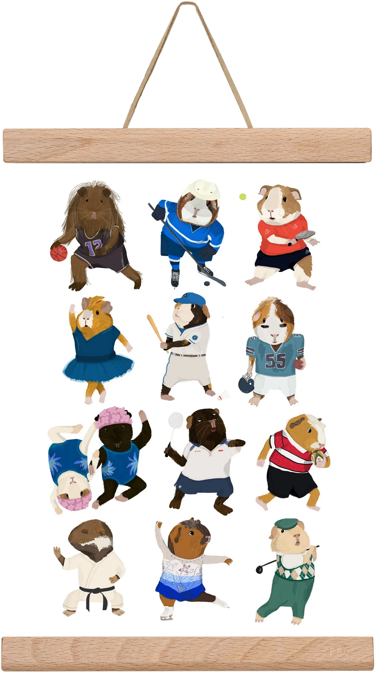 Guinea Pigs doing sports - artbridge