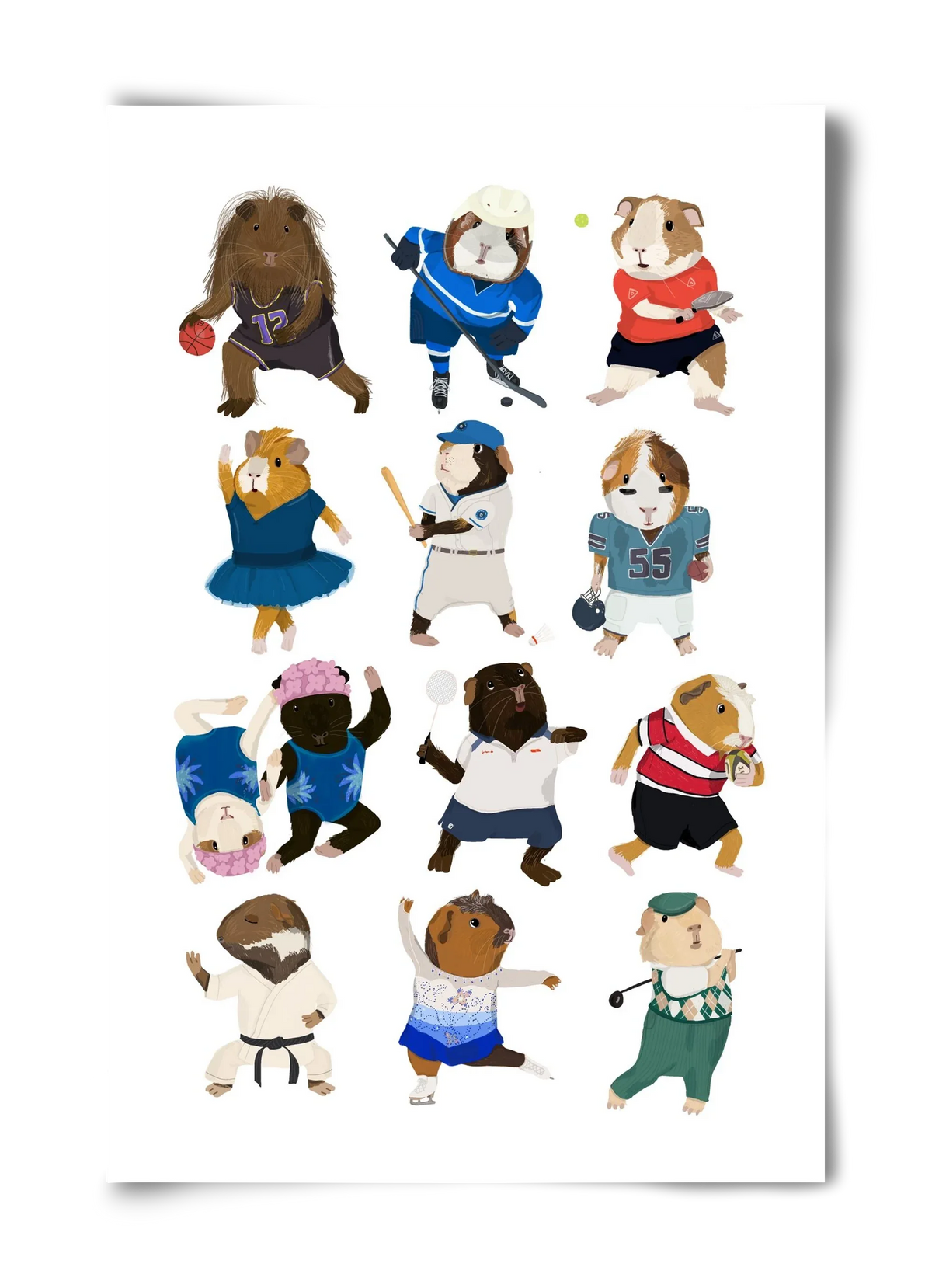 Guinea Pigs doing sports - artbridge
