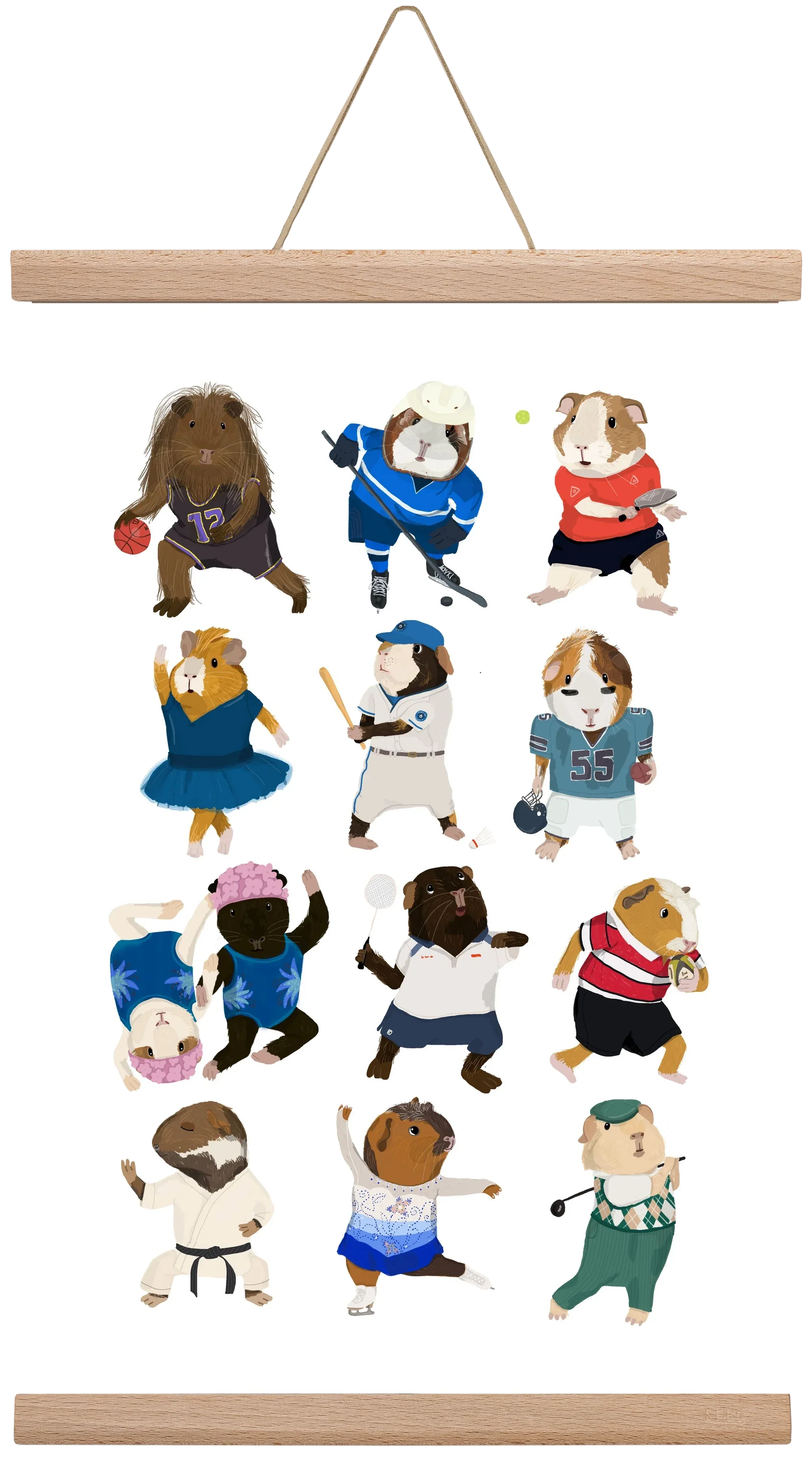 Guinea Pigs doing sports - artbridge