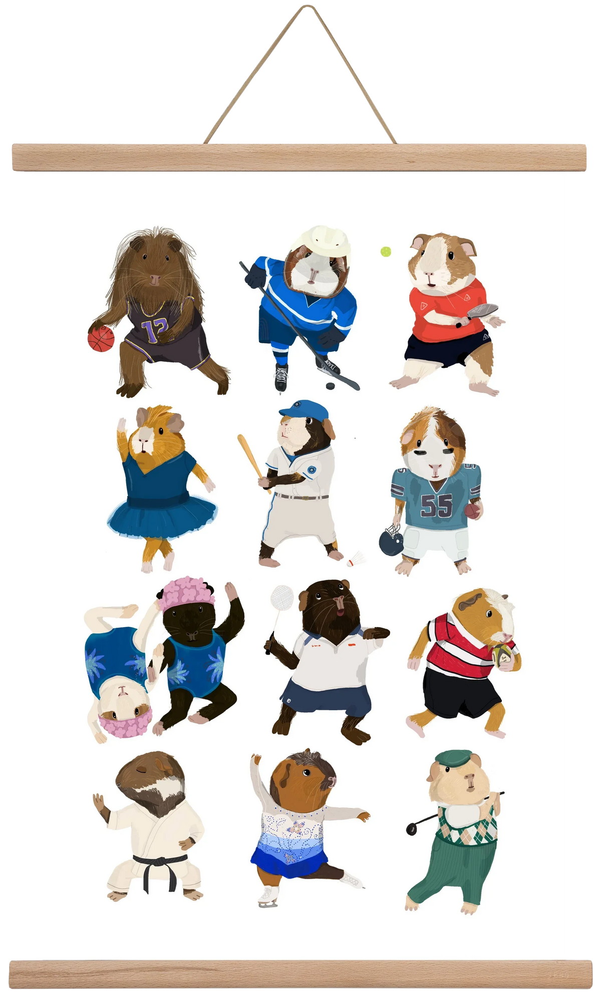 Guinea Pigs doing sports - artbridge