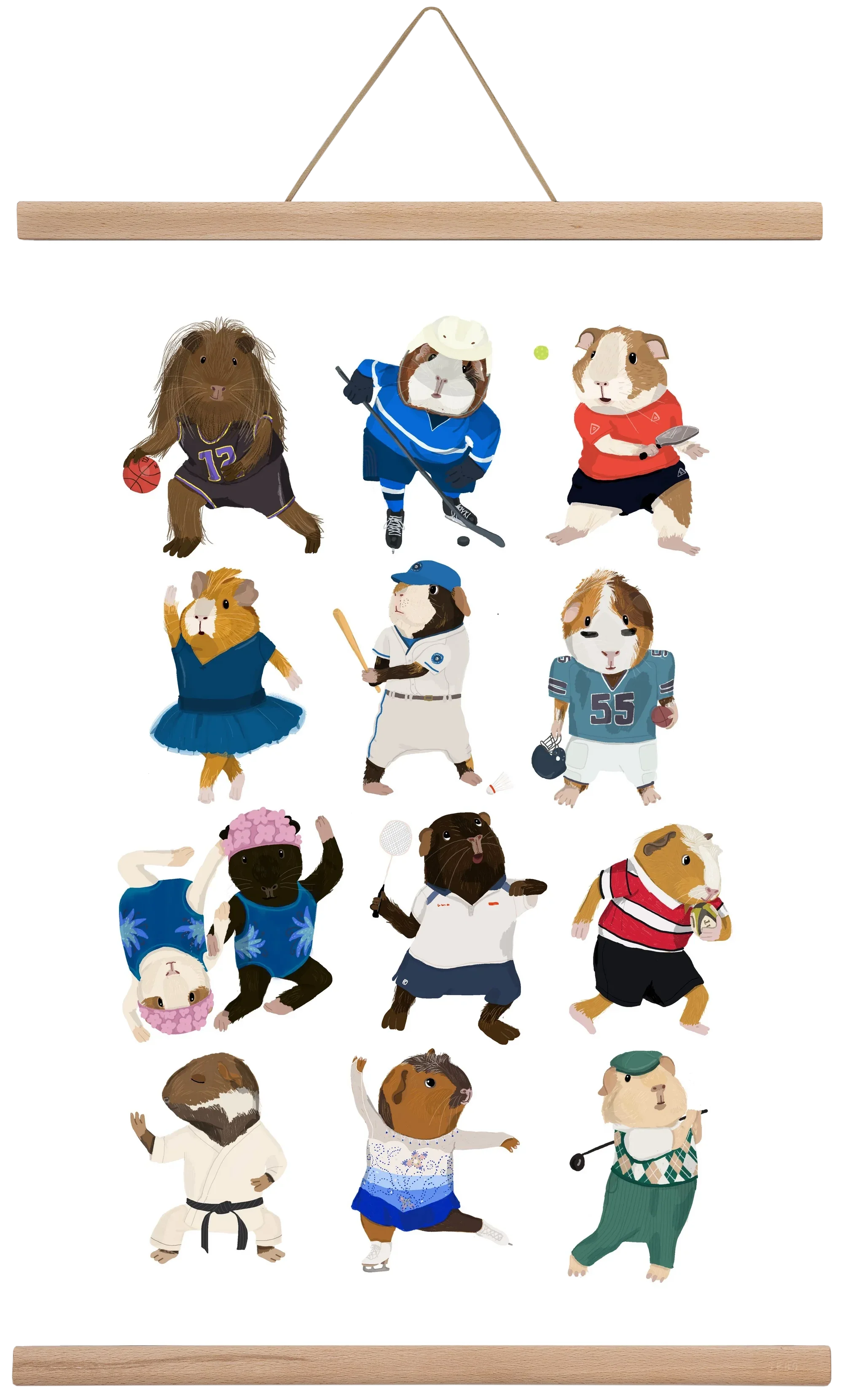 Guinea Pigs doing sports - artbridge