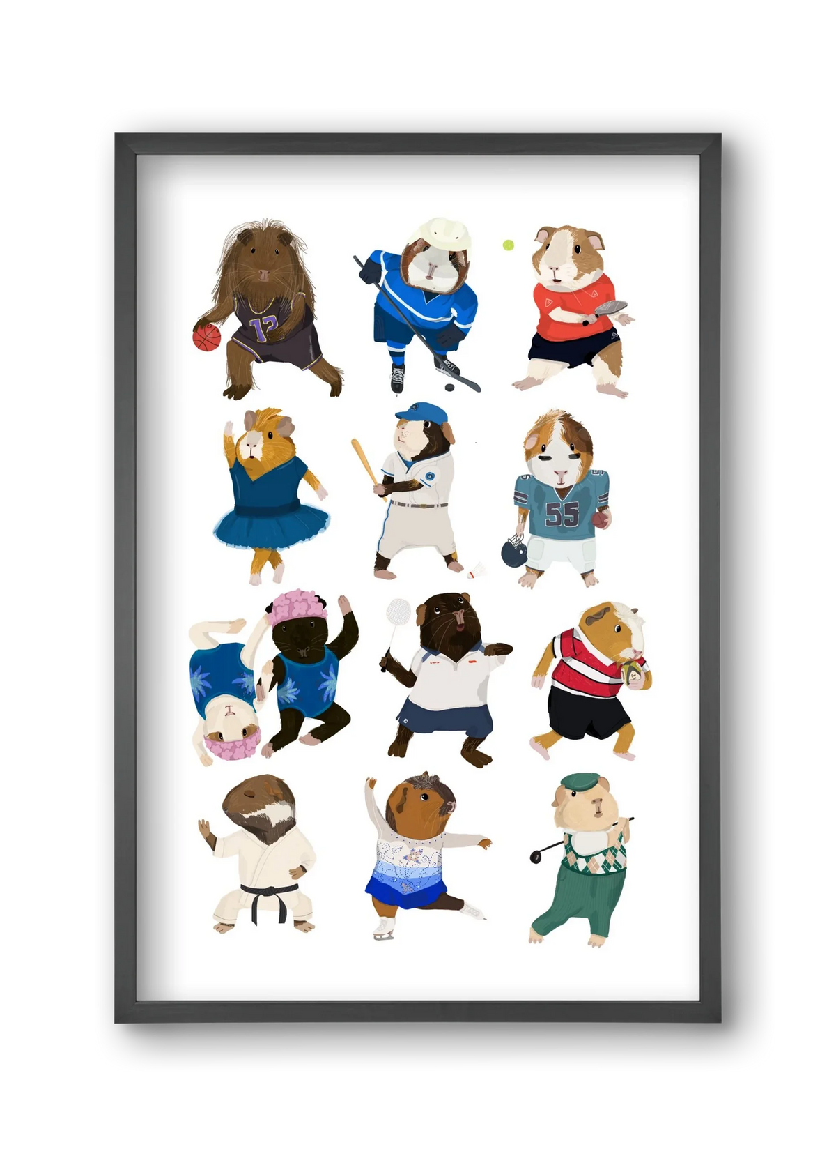 Guinea Pigs doing sports - artbridge