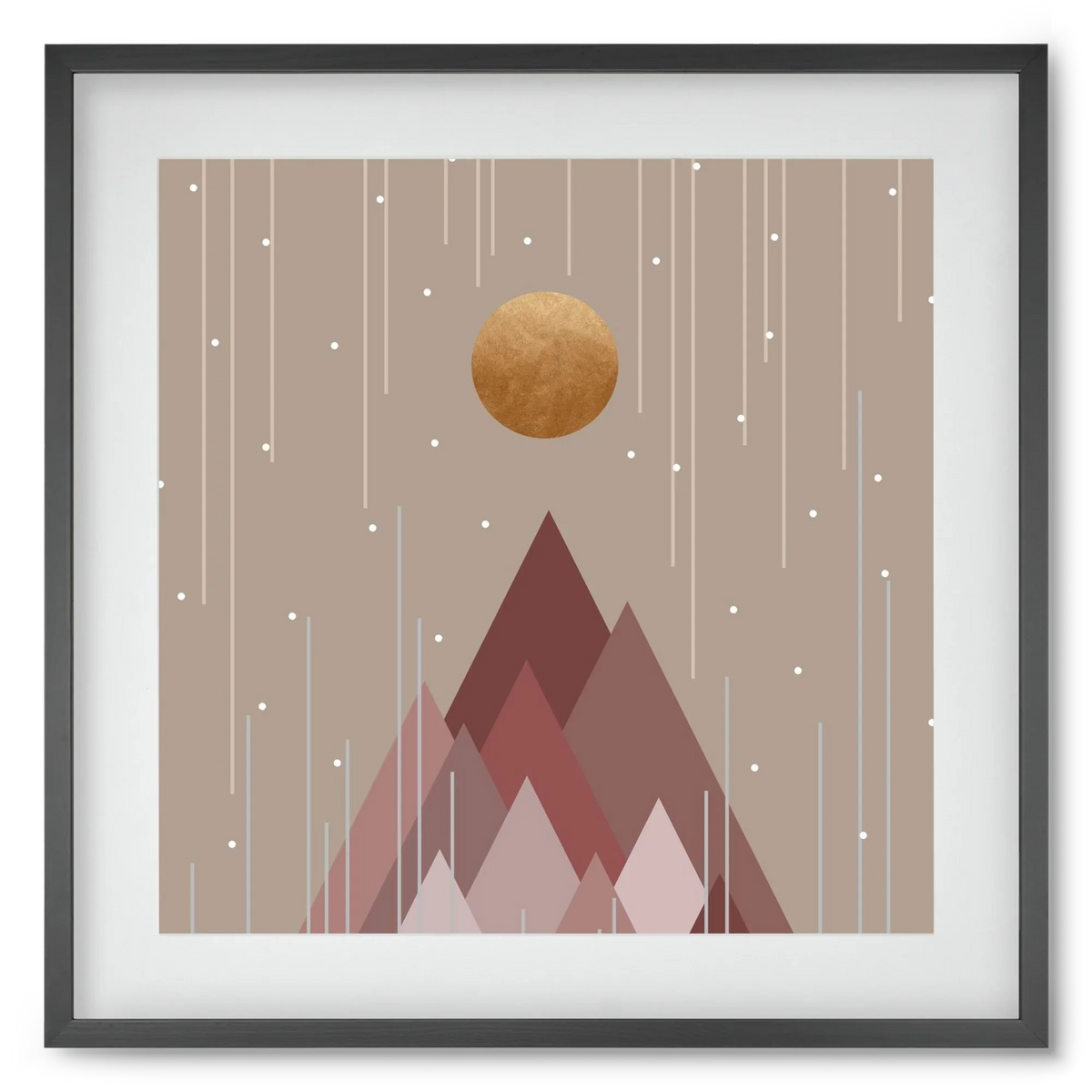 Sun & Mountains Coral Pink - artbridge
