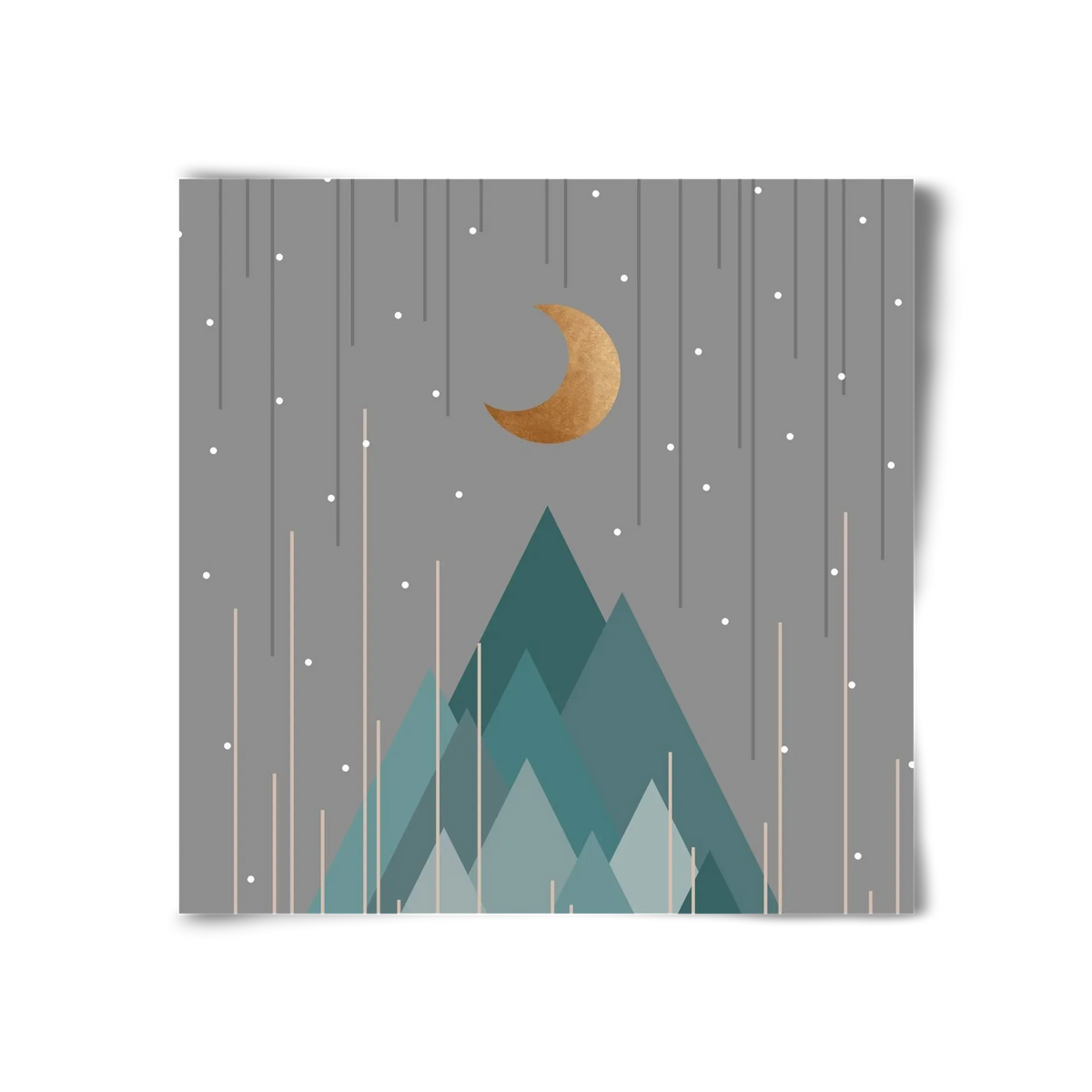 Moon & Mountains Mint Green - artbridge