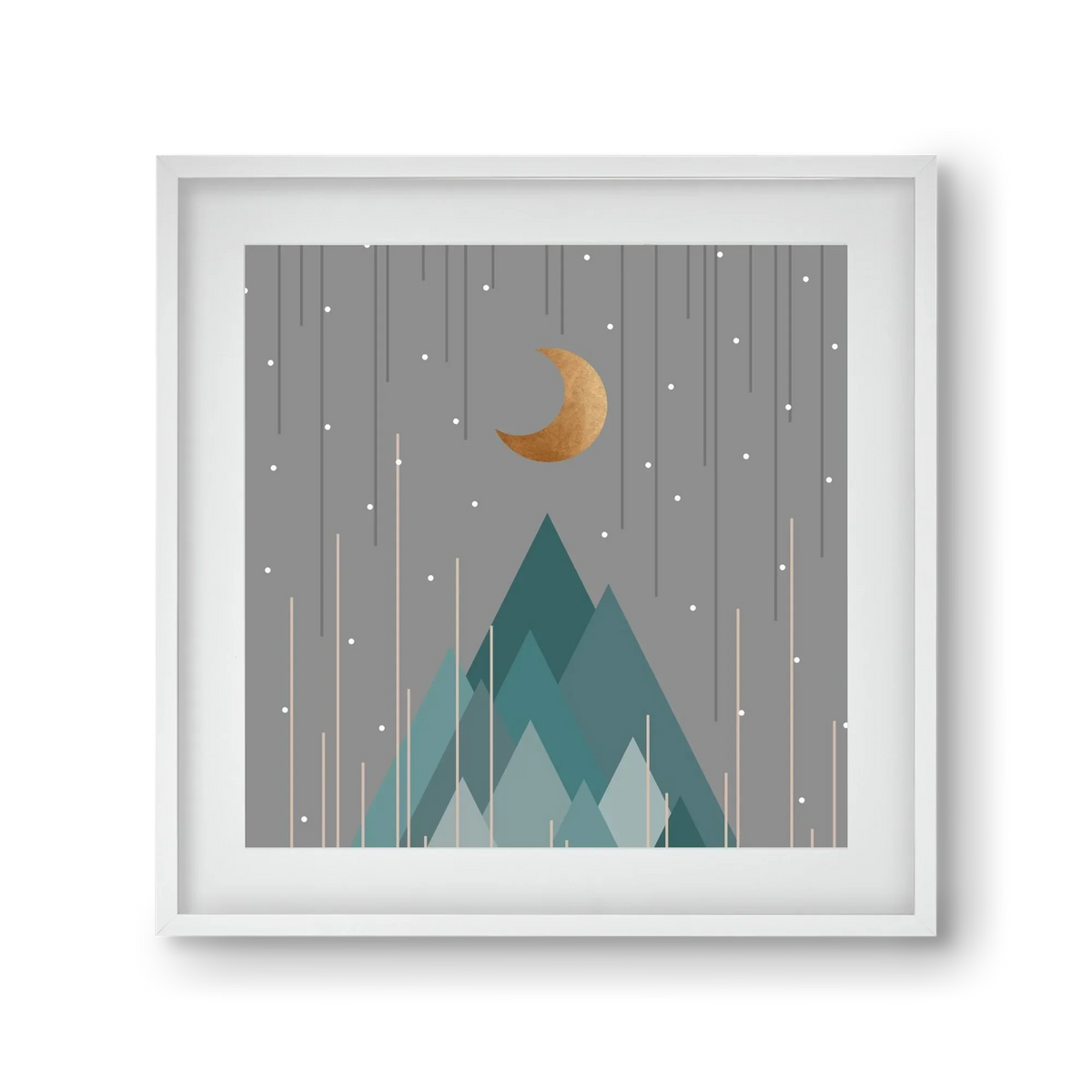 Moon & Mountains Mint Green - artbridge
