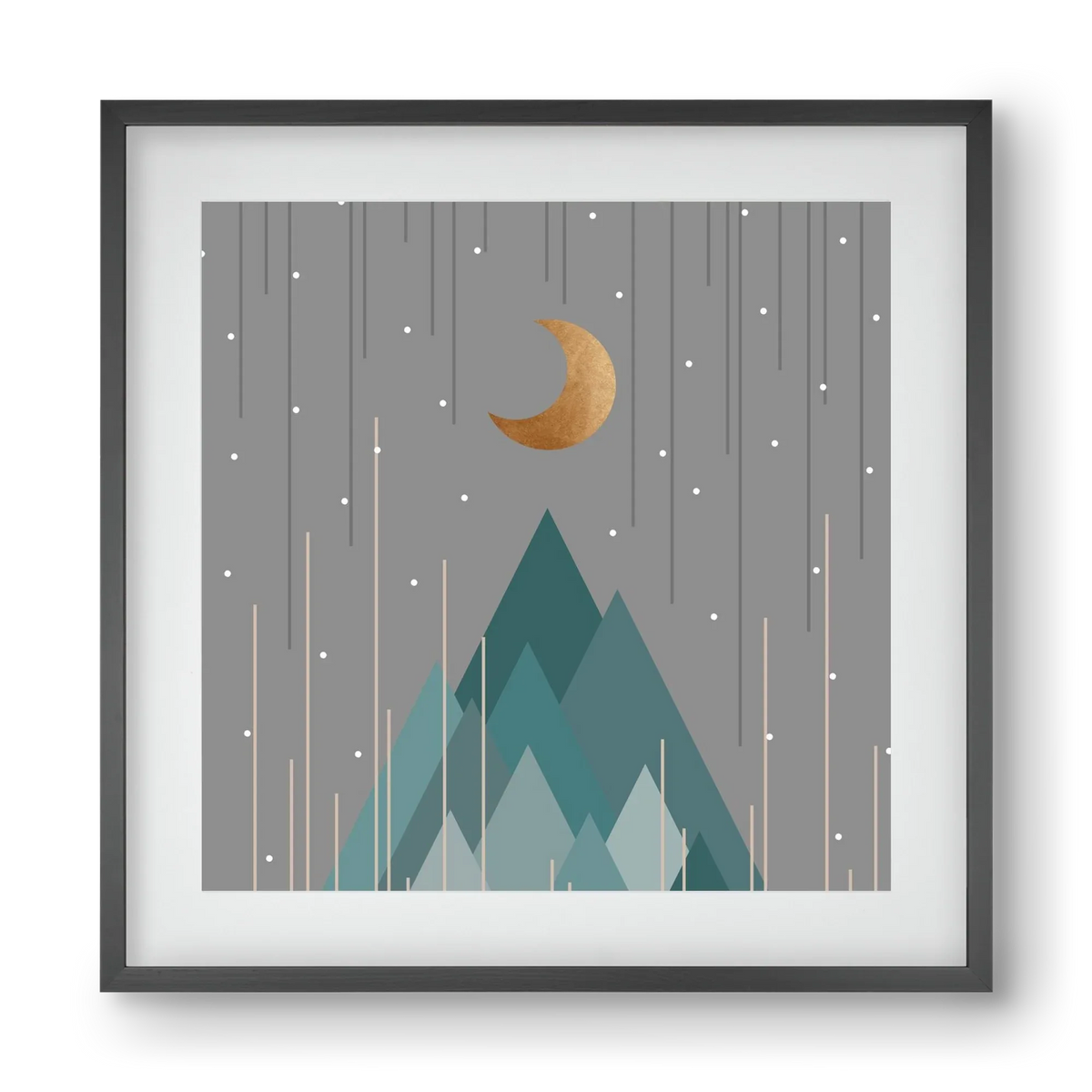Moon & Mountains Mint Green - artbridge