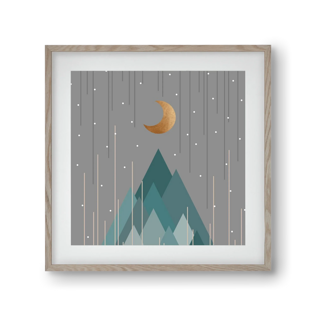 Moon & Mountains Mint Green - artbridge