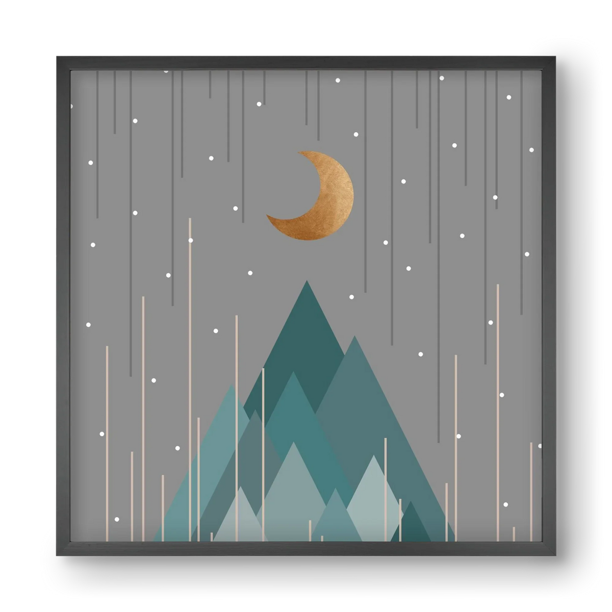 Moon & Mountains Mint Green - artbridge