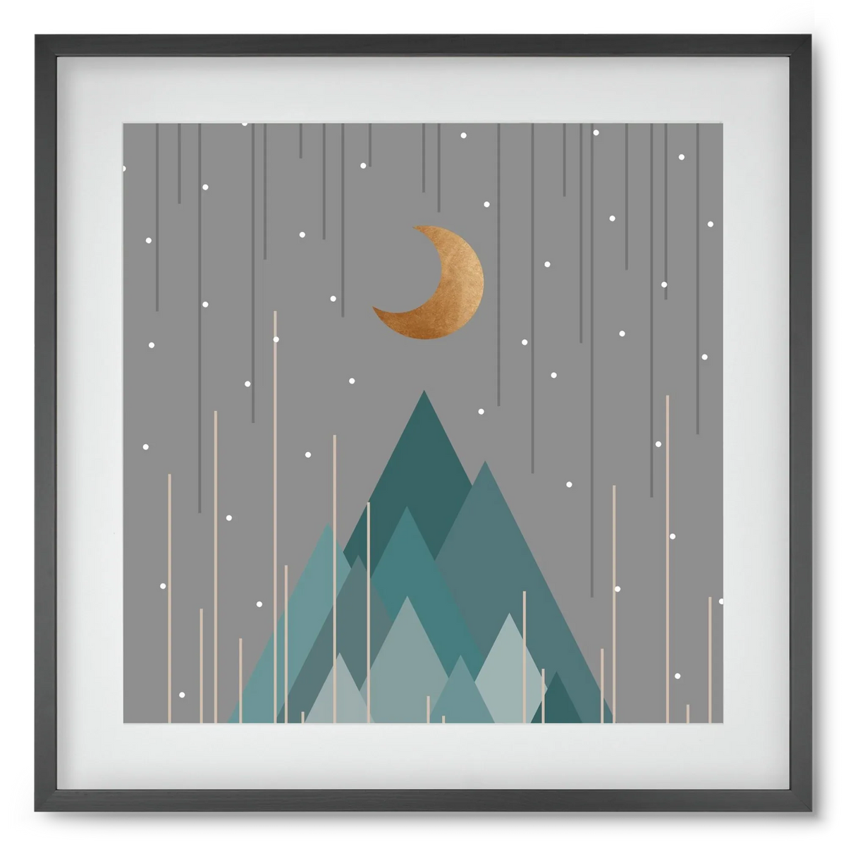 Moon & Mountains Mint Green - artbridge