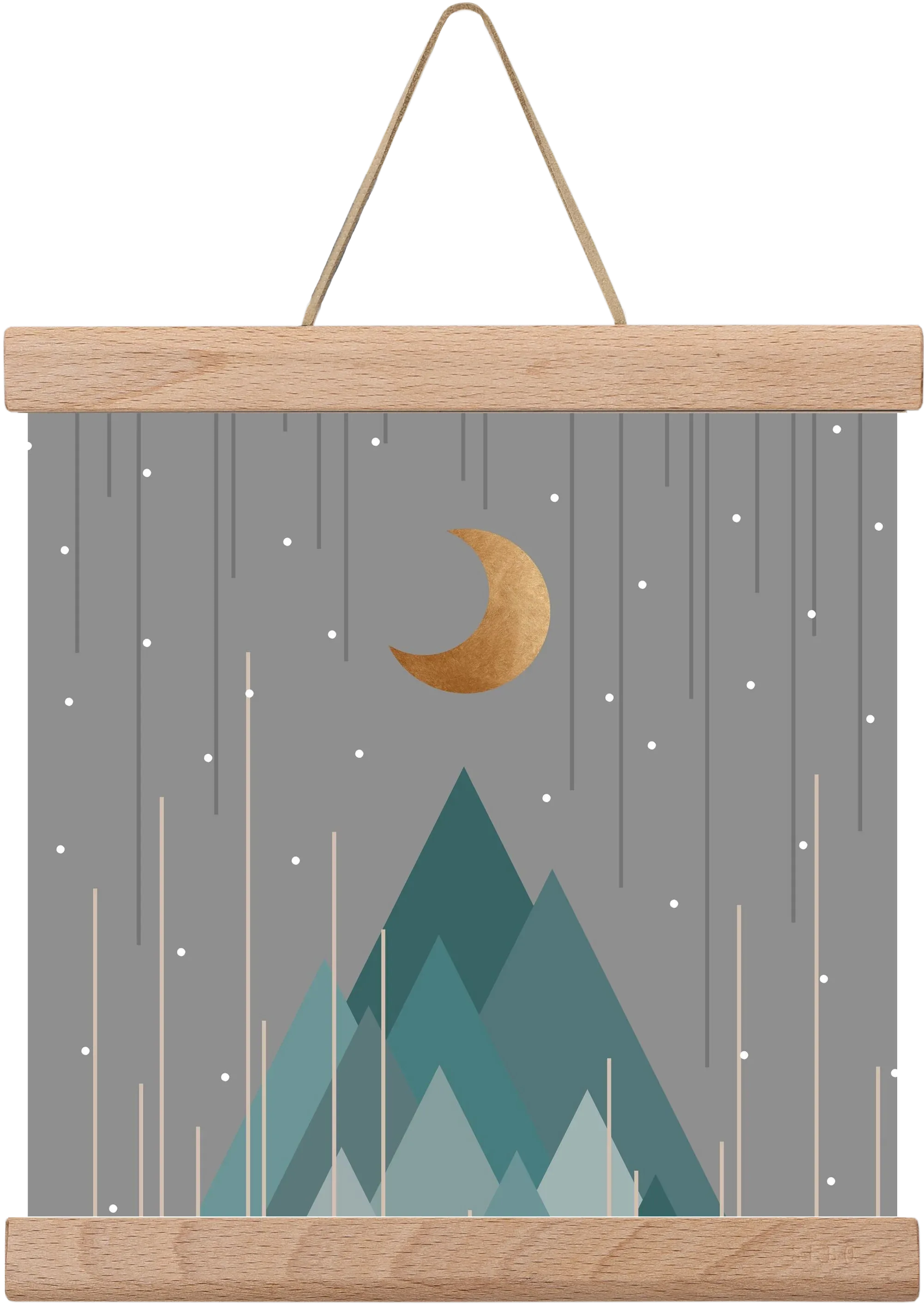 Moon & Mountains Mint Green - artbridge