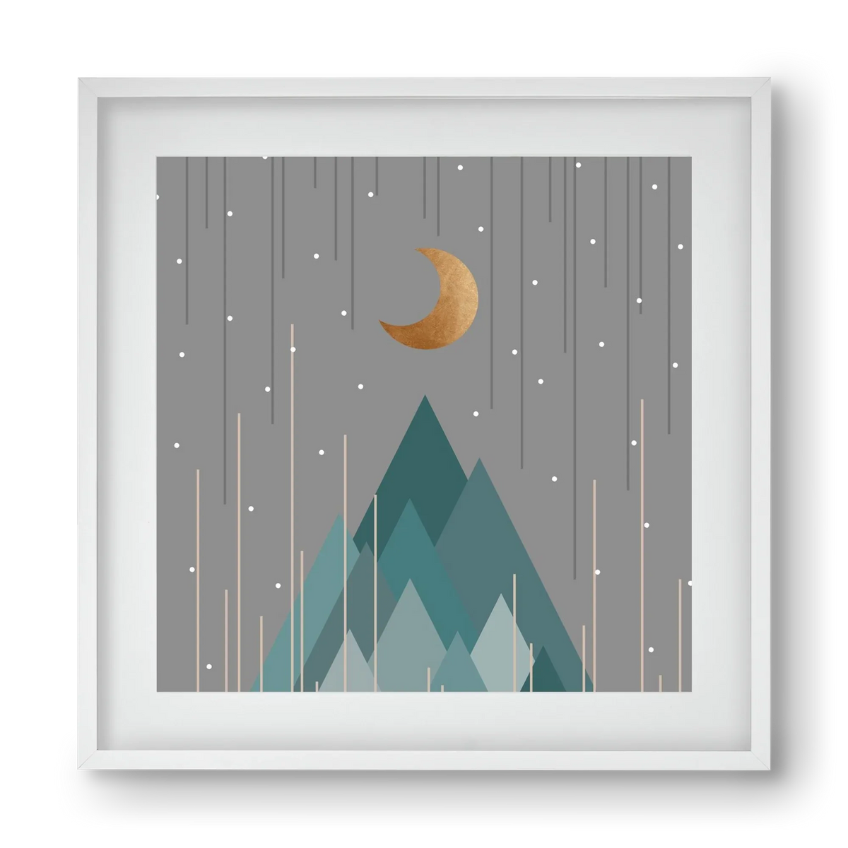 Moon & Mountains Mint Green - artbridge