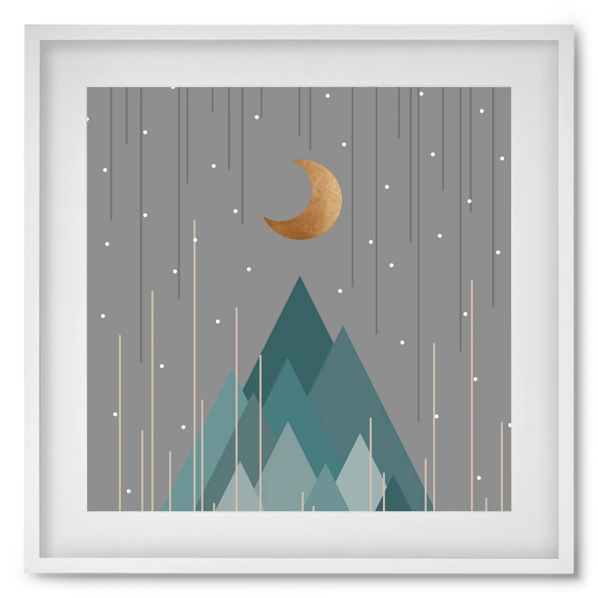 Moon & Mountains Mint Green - artbridge