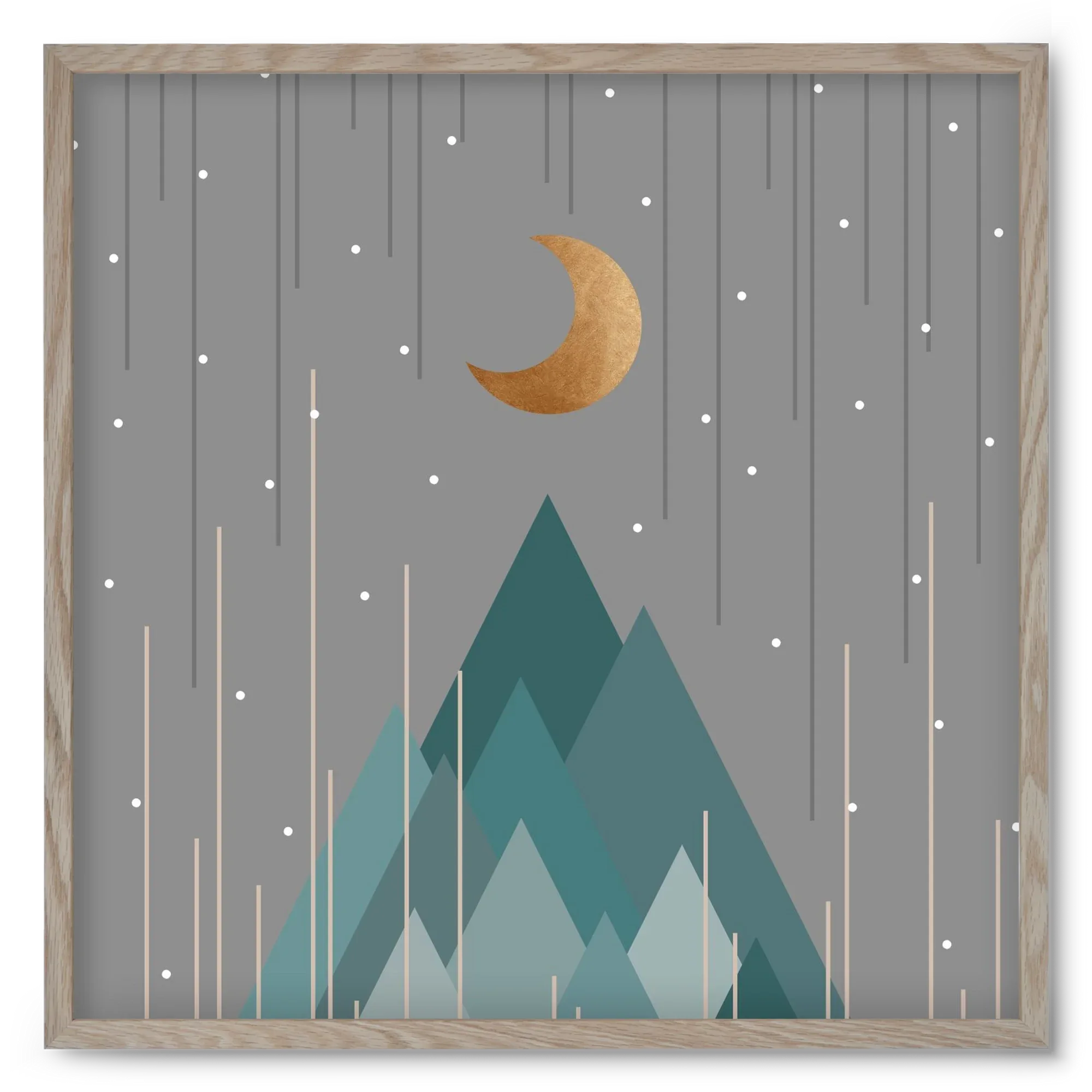 Moon & Mountains Mint Green - artbridge