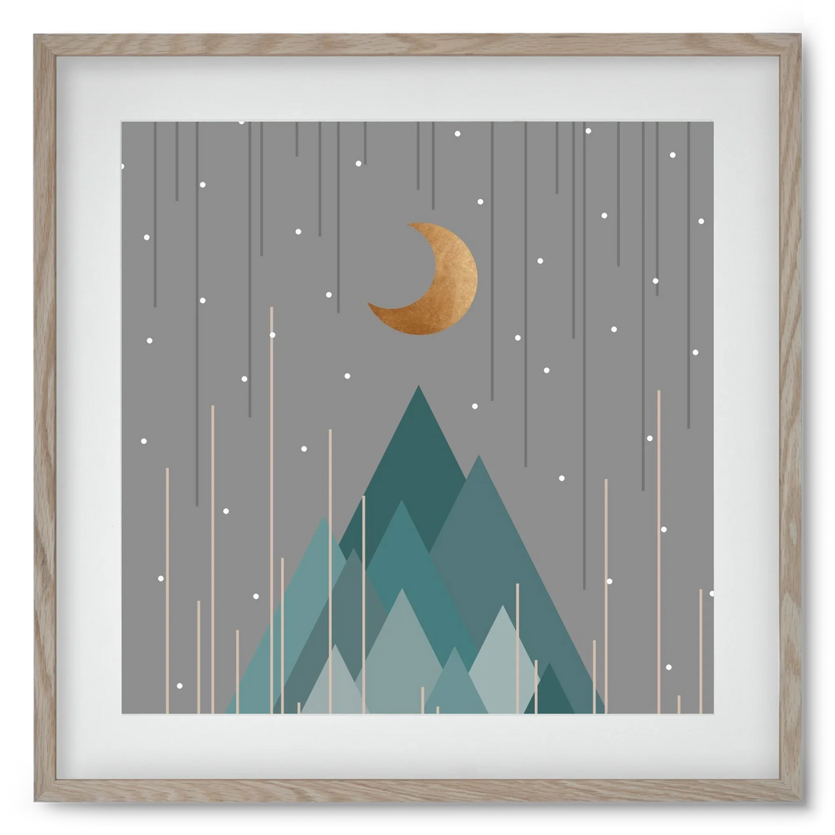 Moon & Mountains Mint Green - artbridge