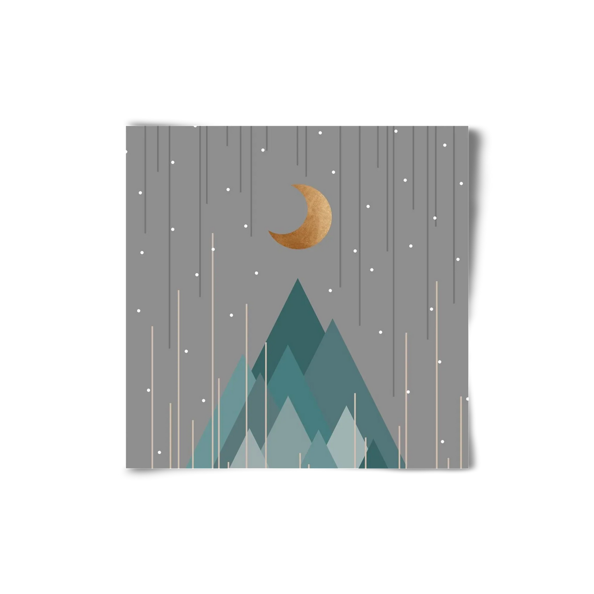 Moon & Mountains Mint Green - artbridge