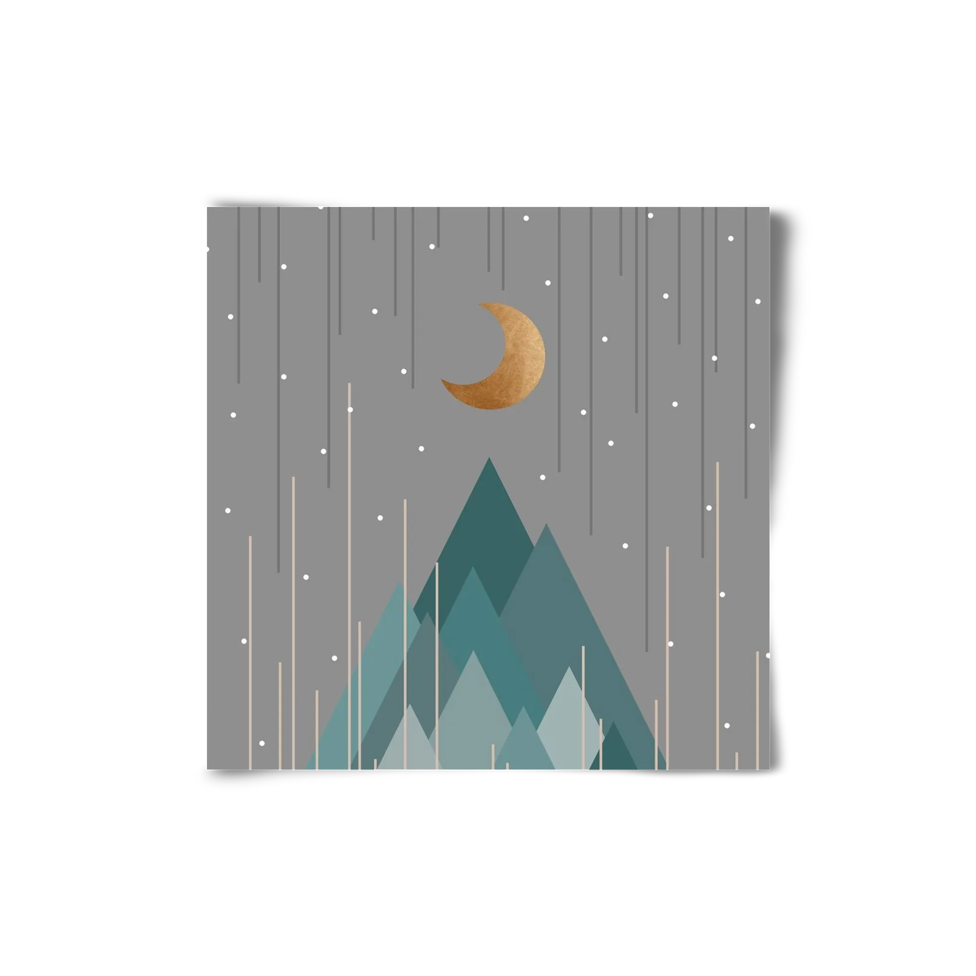 Moon & Mountains Mint Green - artbridge