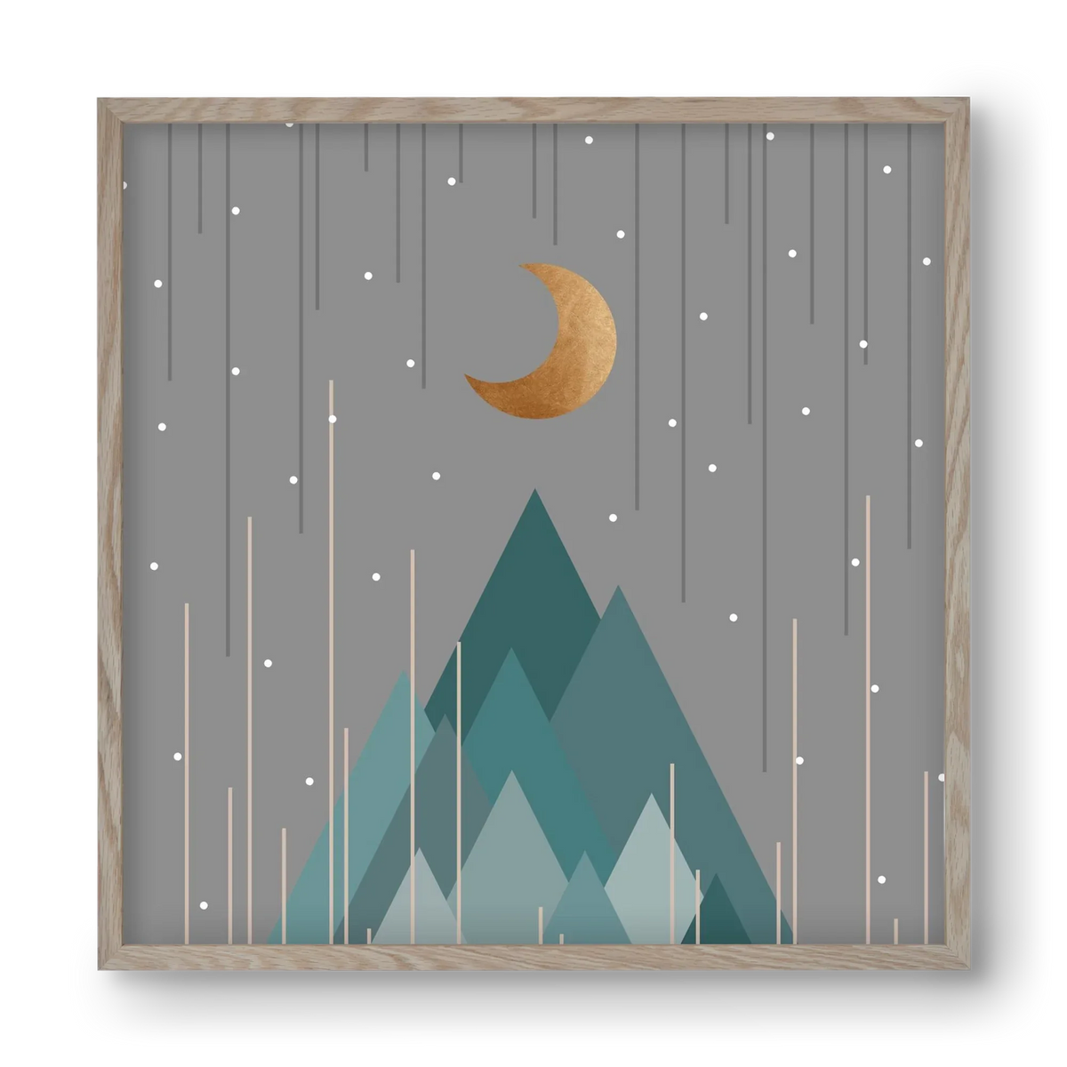 Moon & Mountains Mint Green - artbridge