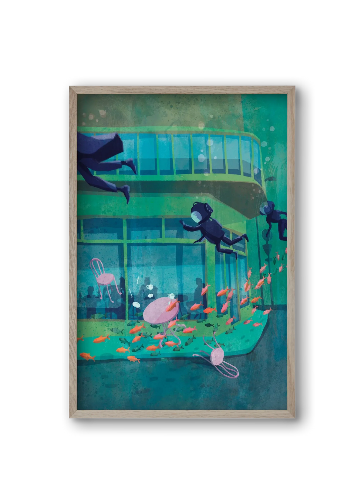 Corner café with fish - artbridge