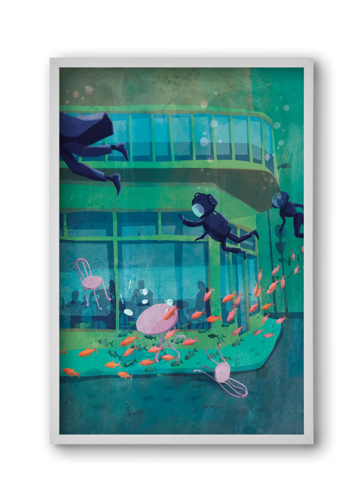 Corner café with fish - artbridge