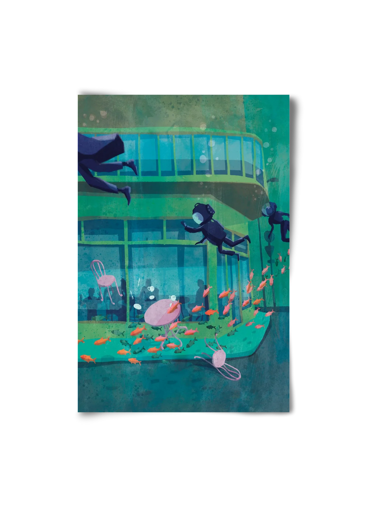 Corner café with fish - artbridge