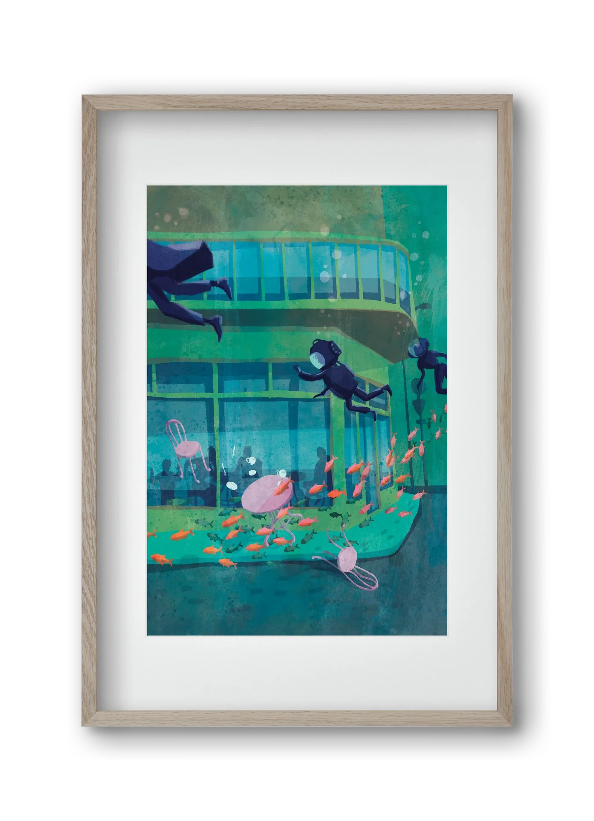Corner café with fish - artbridge