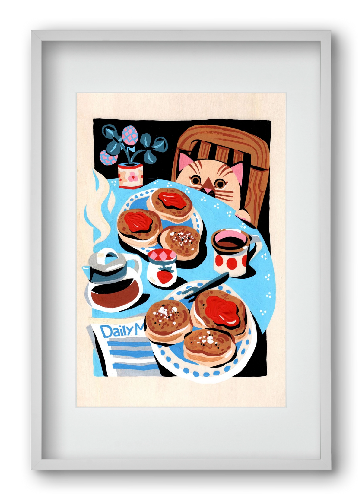 Brunch, 40x60 cm (30x45 cm), Fehér keret, paszpartuval