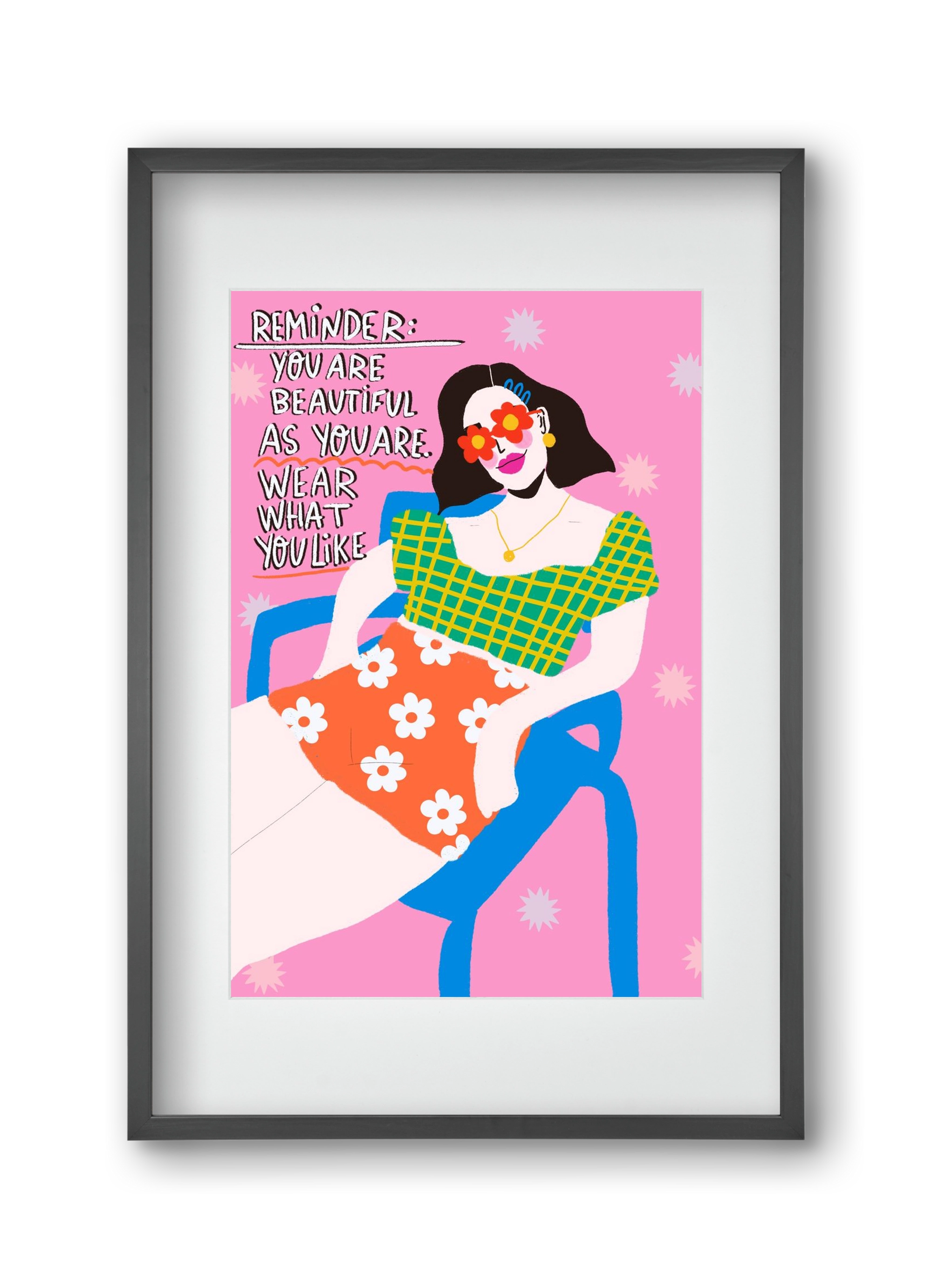 Wear what you like , 30x45 cm (20x30 cm), Fekete keret, paszpartuval
