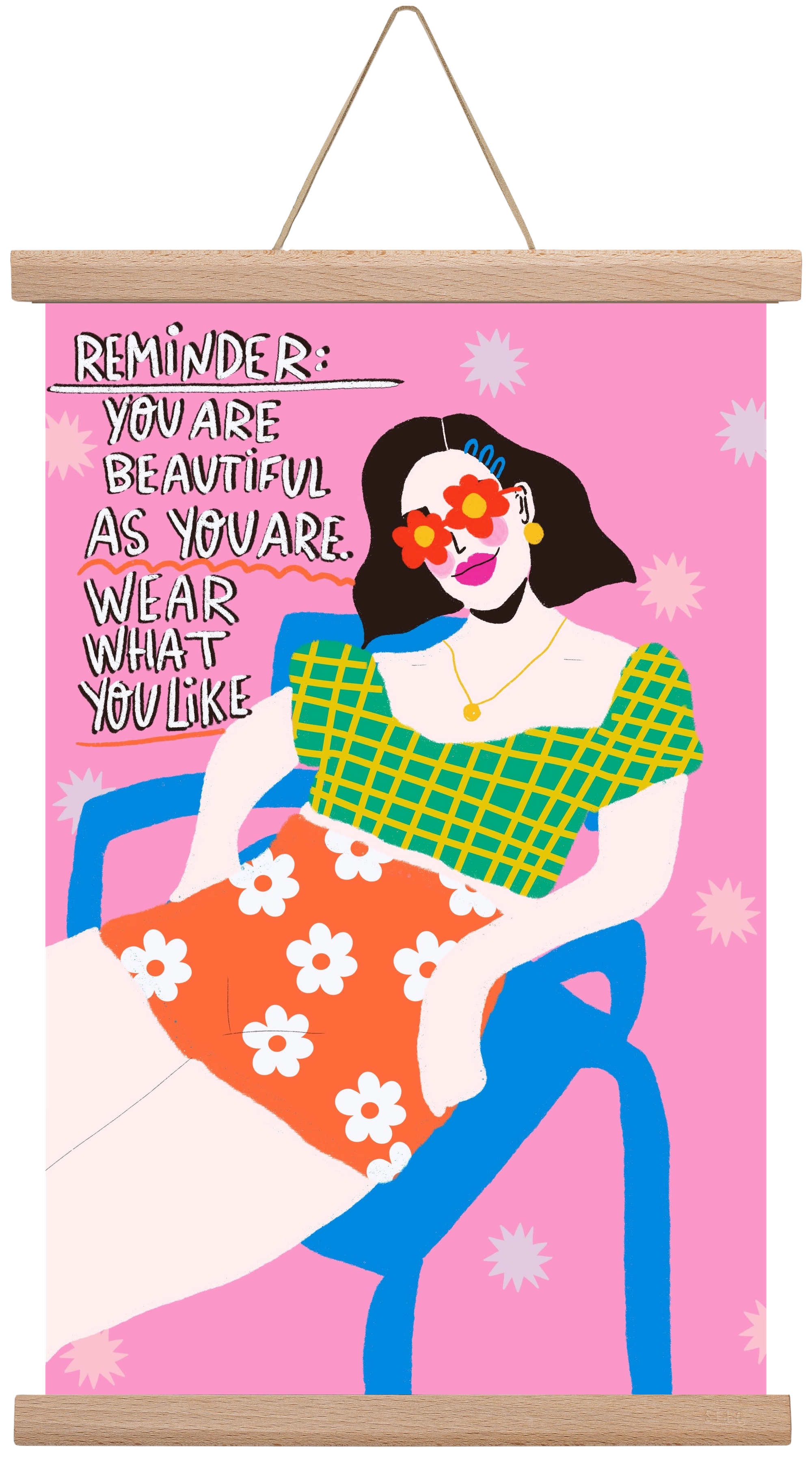 Wear what you like , 30x45 cm (30x45 cm), Tölgy akasztó