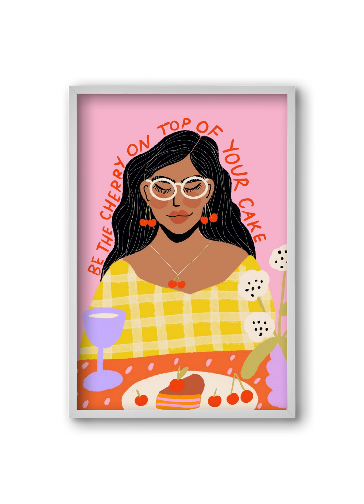 Be the cherry on your own cake , 20x30 cm (20x30 cm), Fehér keret