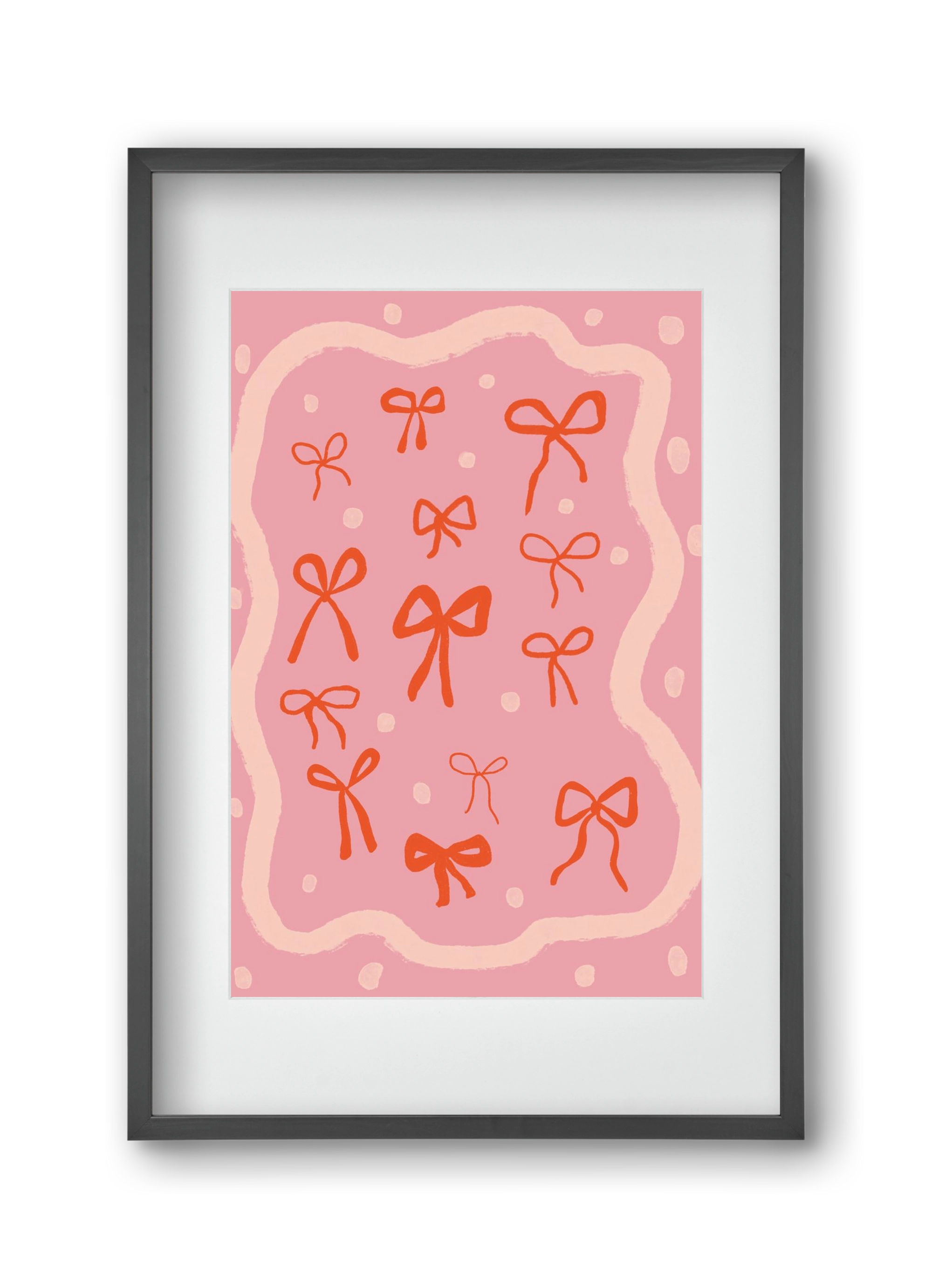 Little bows , 30x45 cm (20x30 cm), Fekete keret, paszpartuval