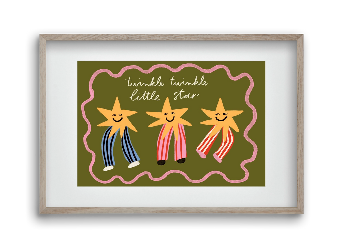 Twinkle, twinkle little star , 45x30 cm (30x20 cm), Tölgy keret, paszpartuval