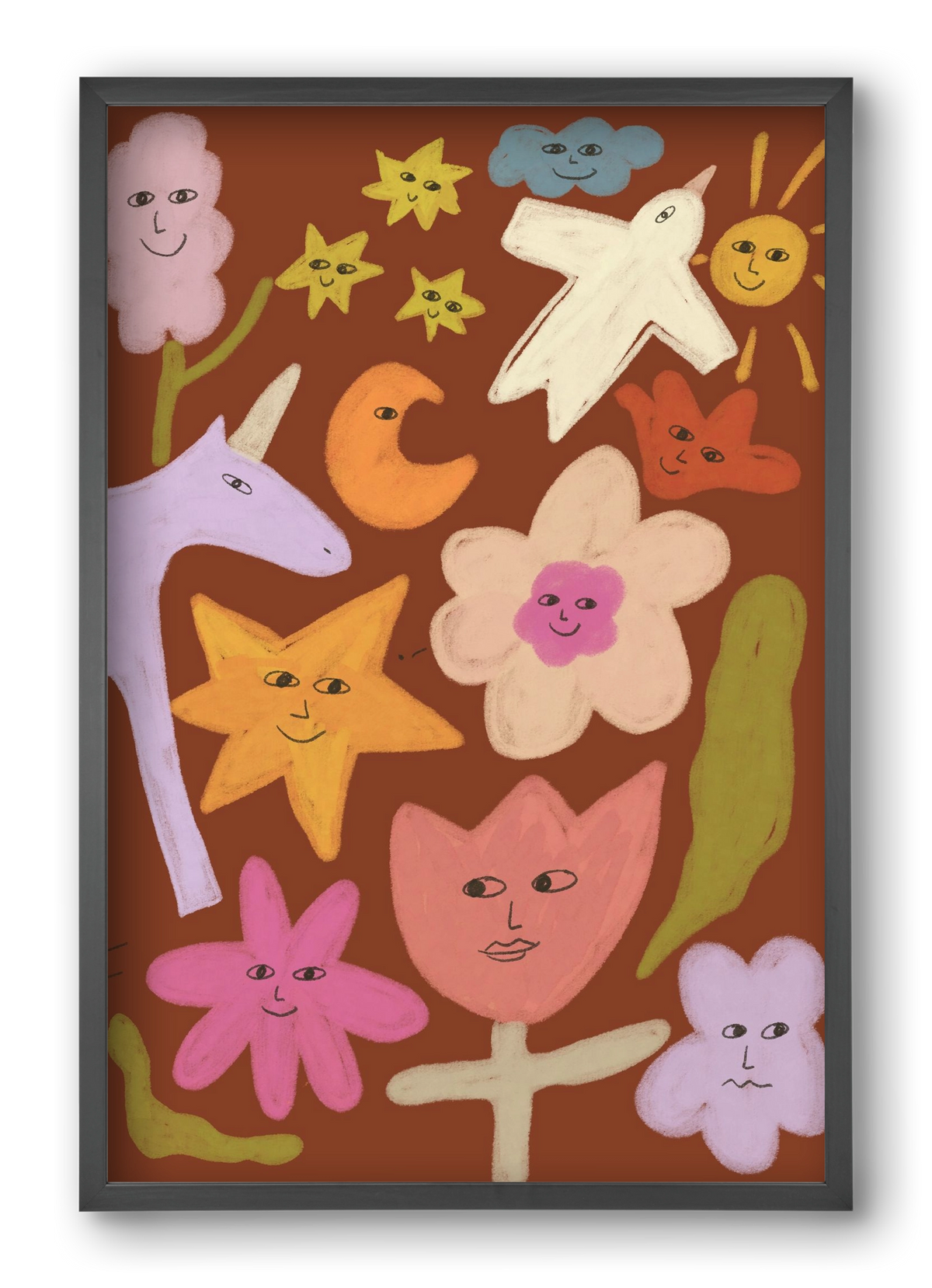 Happy crowd, 40x60 cm (40x60 cm), Fekete keret