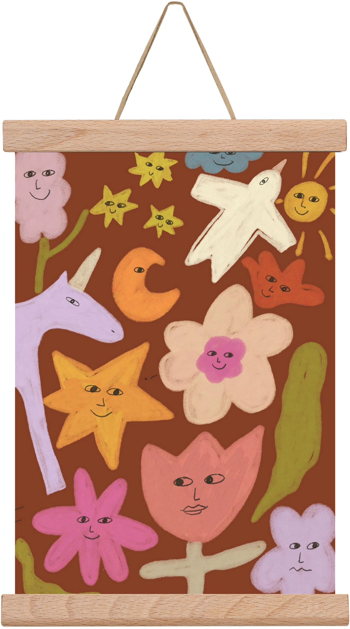Happy crowd, 20x30 cm (20x30 cm), Tölgy akasztó