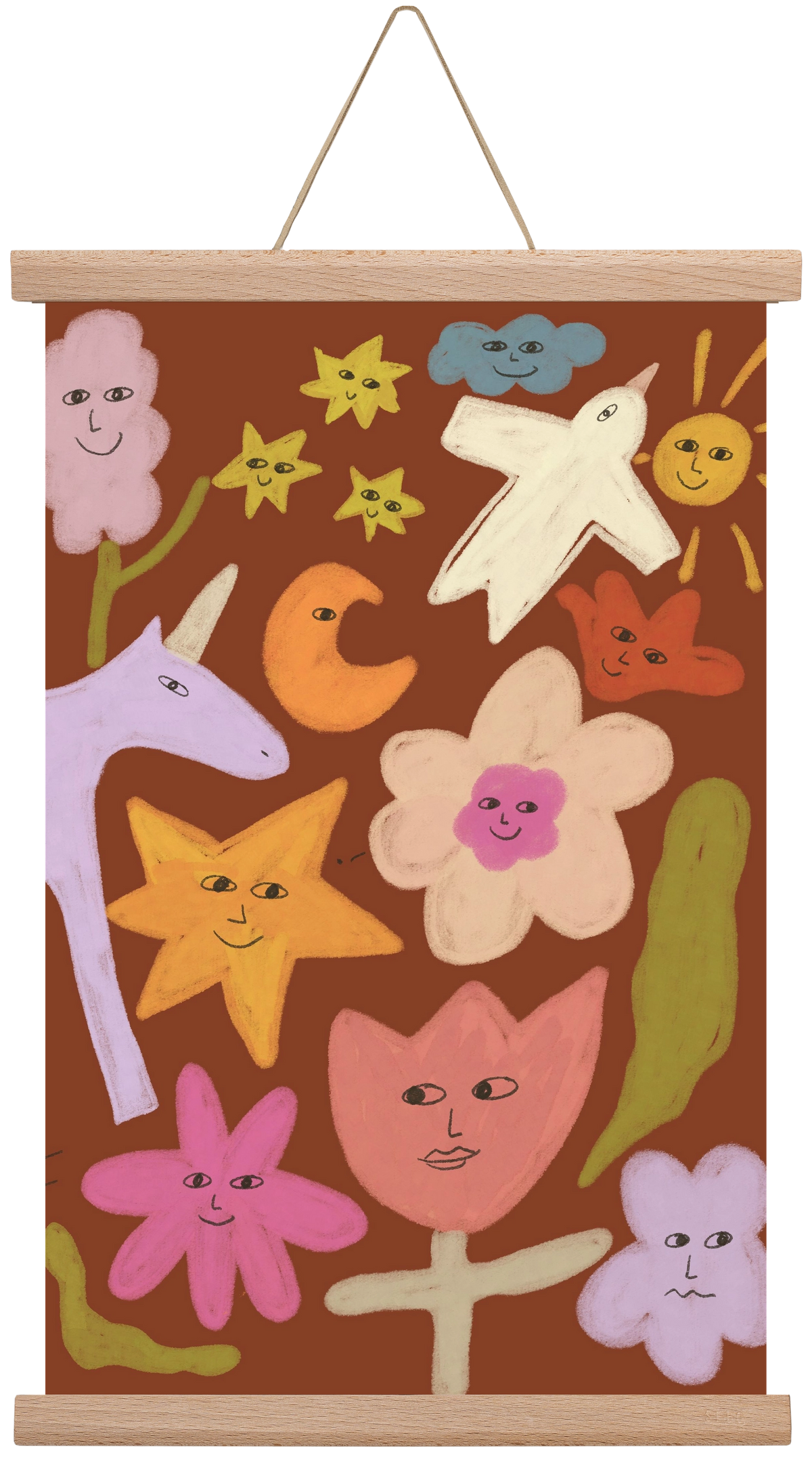 Happy crowd, 30x45 cm (30x45 cm), Tölgy akasztó