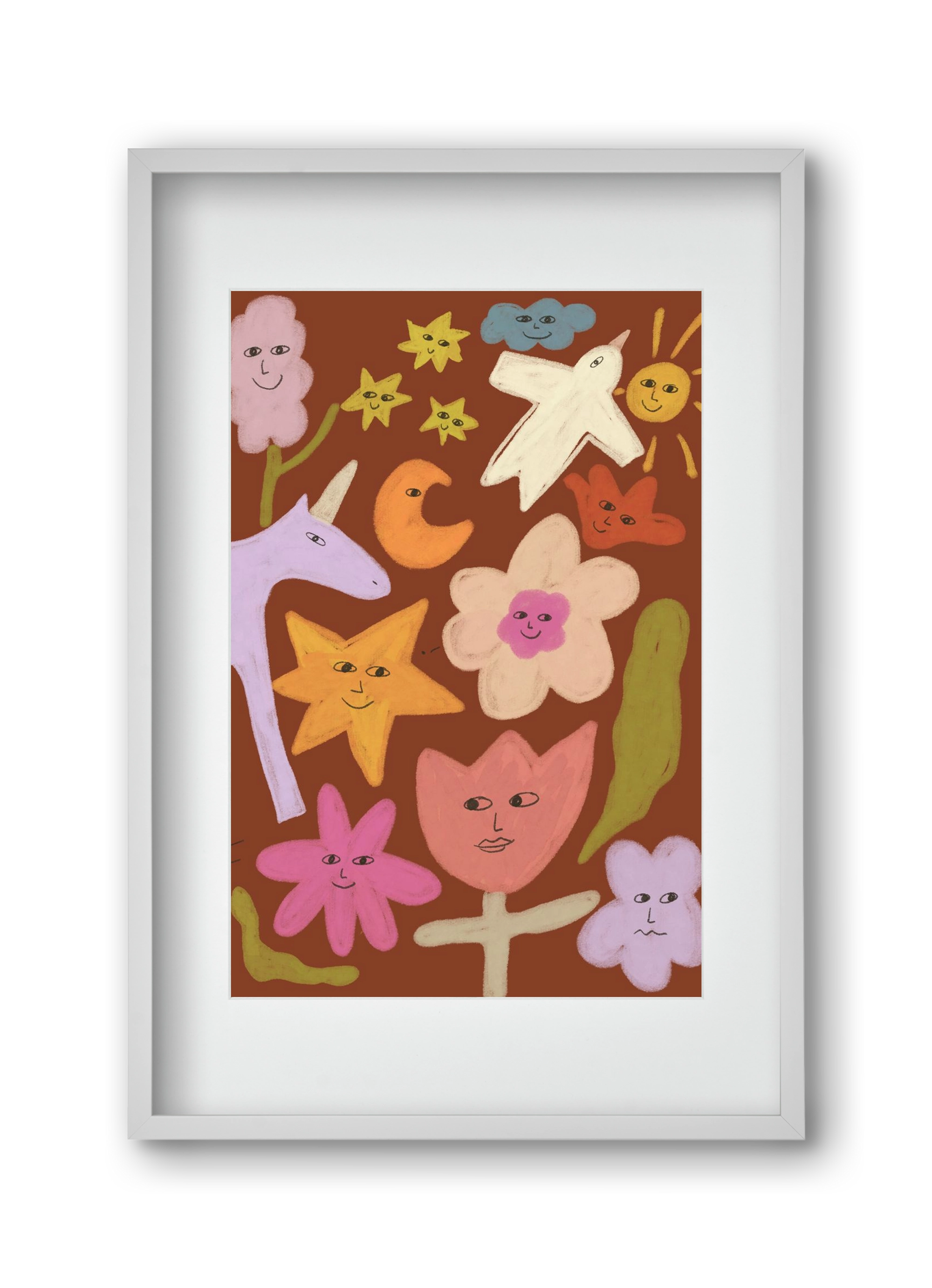 Happy crowd, 30x45 cm (20x30 cm), Fehér keret, paszpartuval