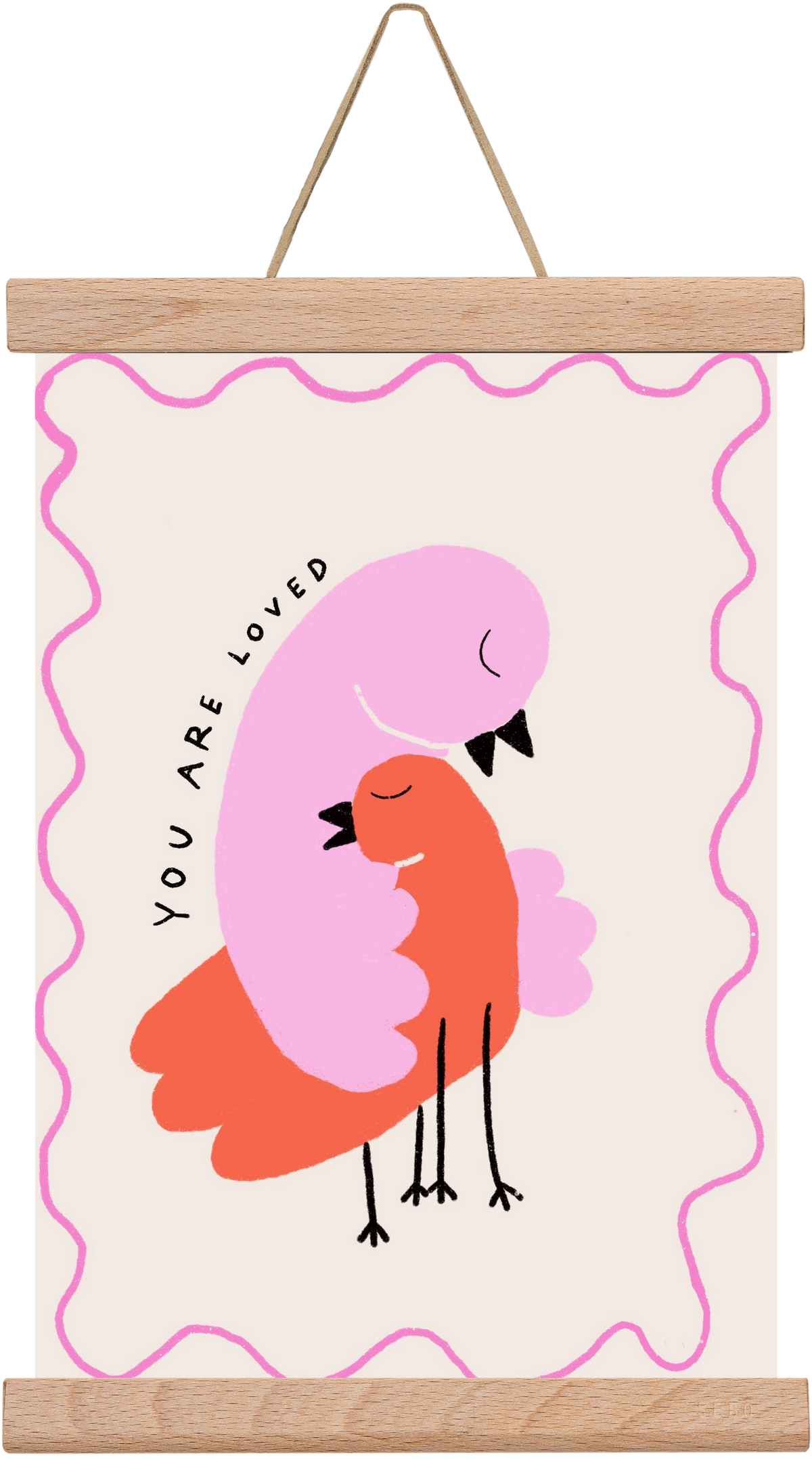 You are loved , 20x30 cm (20x30 cm), Tölgy akasztó
