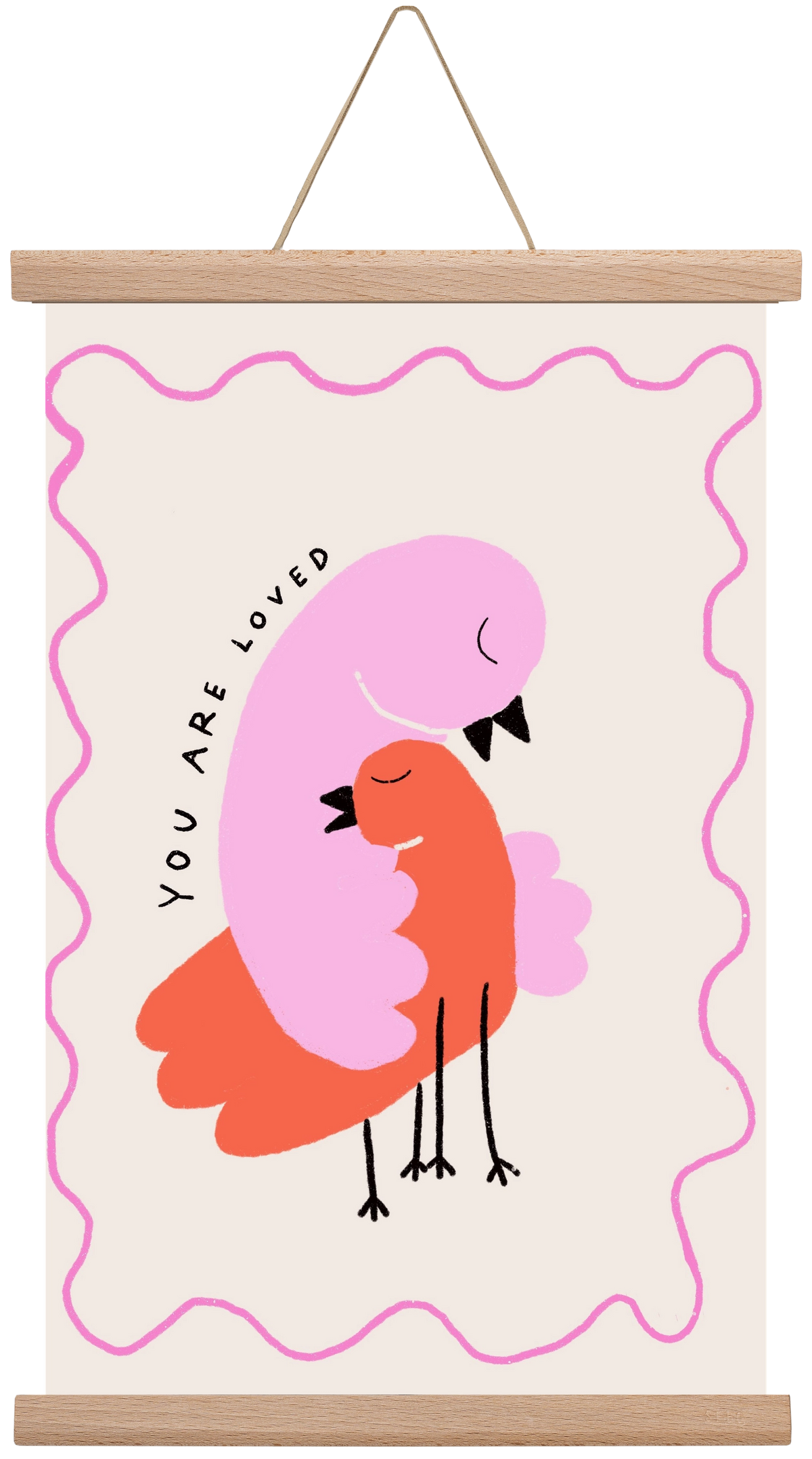 You are loved , 30x45 cm (30x45 cm), Tölgy akasztó