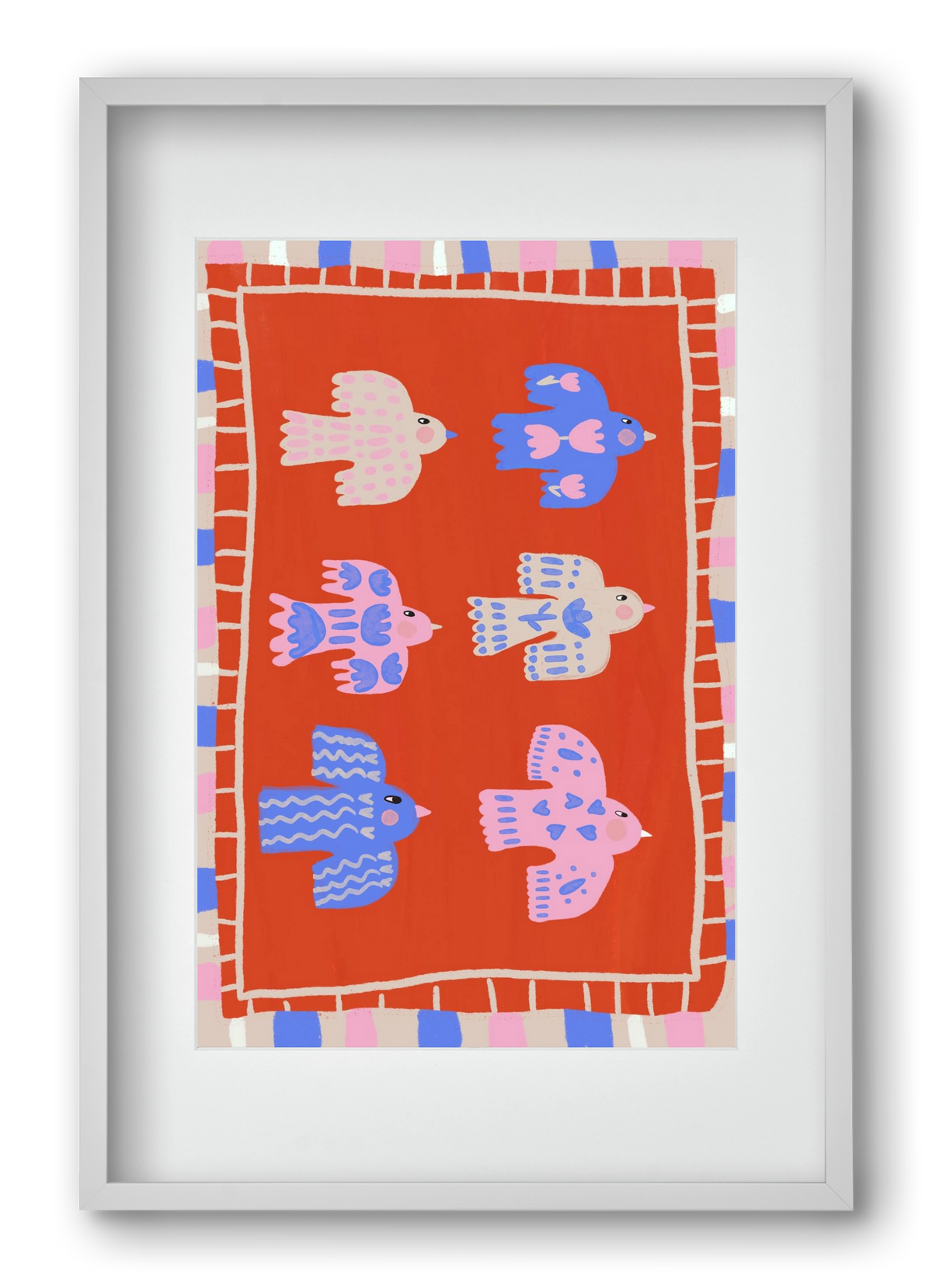 Flying Birds , 40x60 cm (30x45 cm), Fehér keret, paszpartuval
