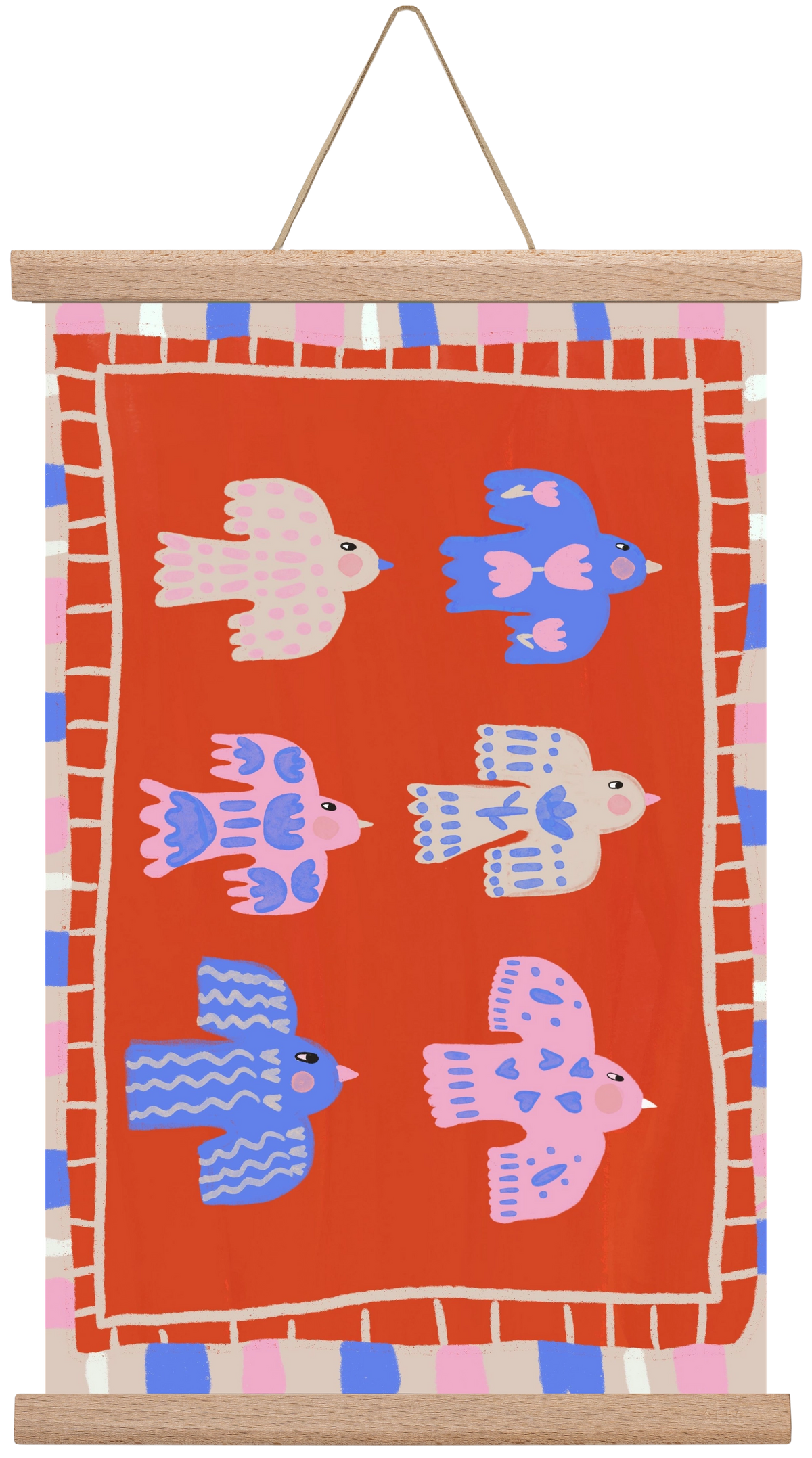 Flying Birds , 30x45 cm (30x45 cm), Tölgy akasztó