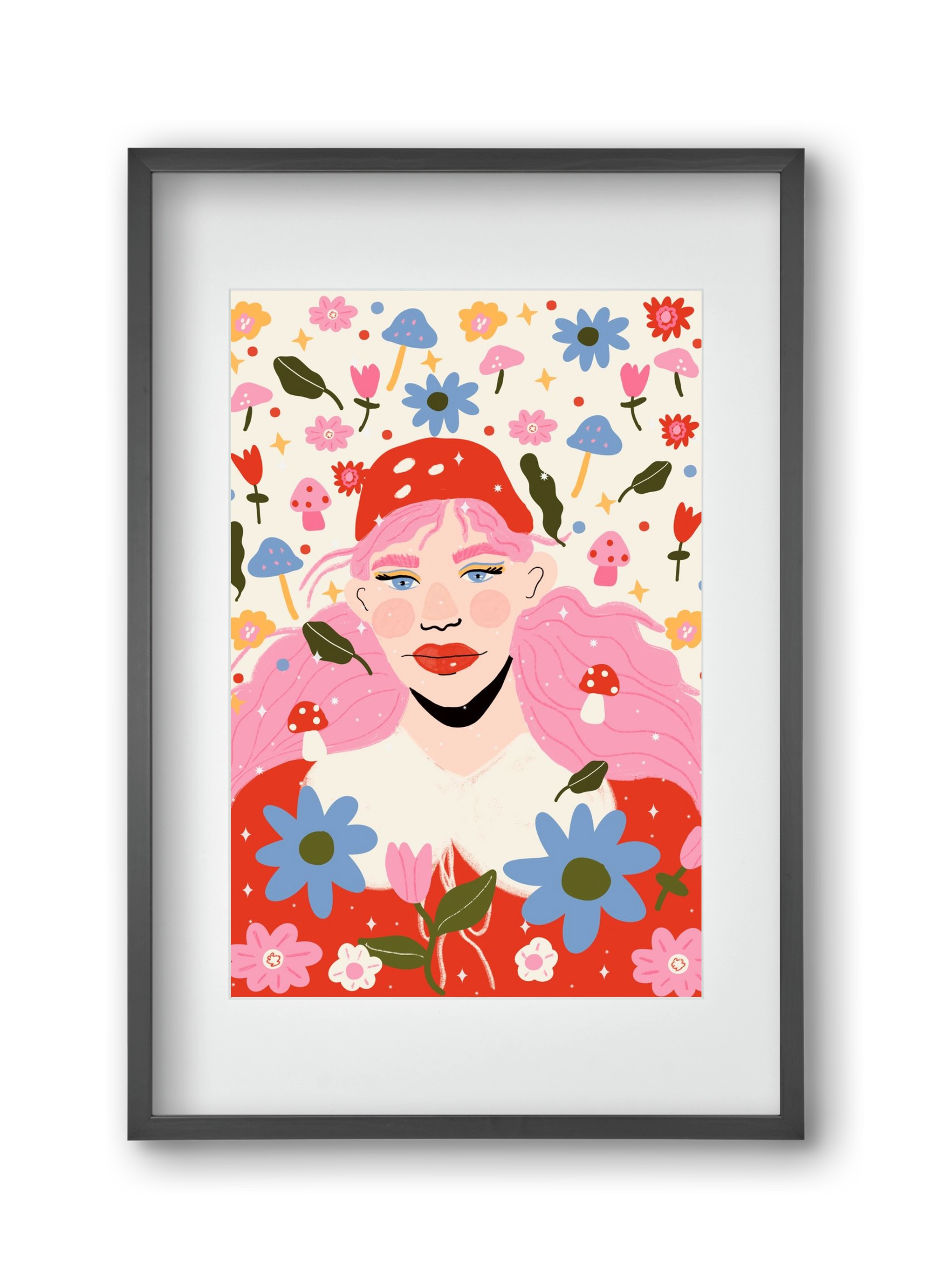 Blooming , 30x45 cm (20x30 cm), Fekete keret, paszpartuval