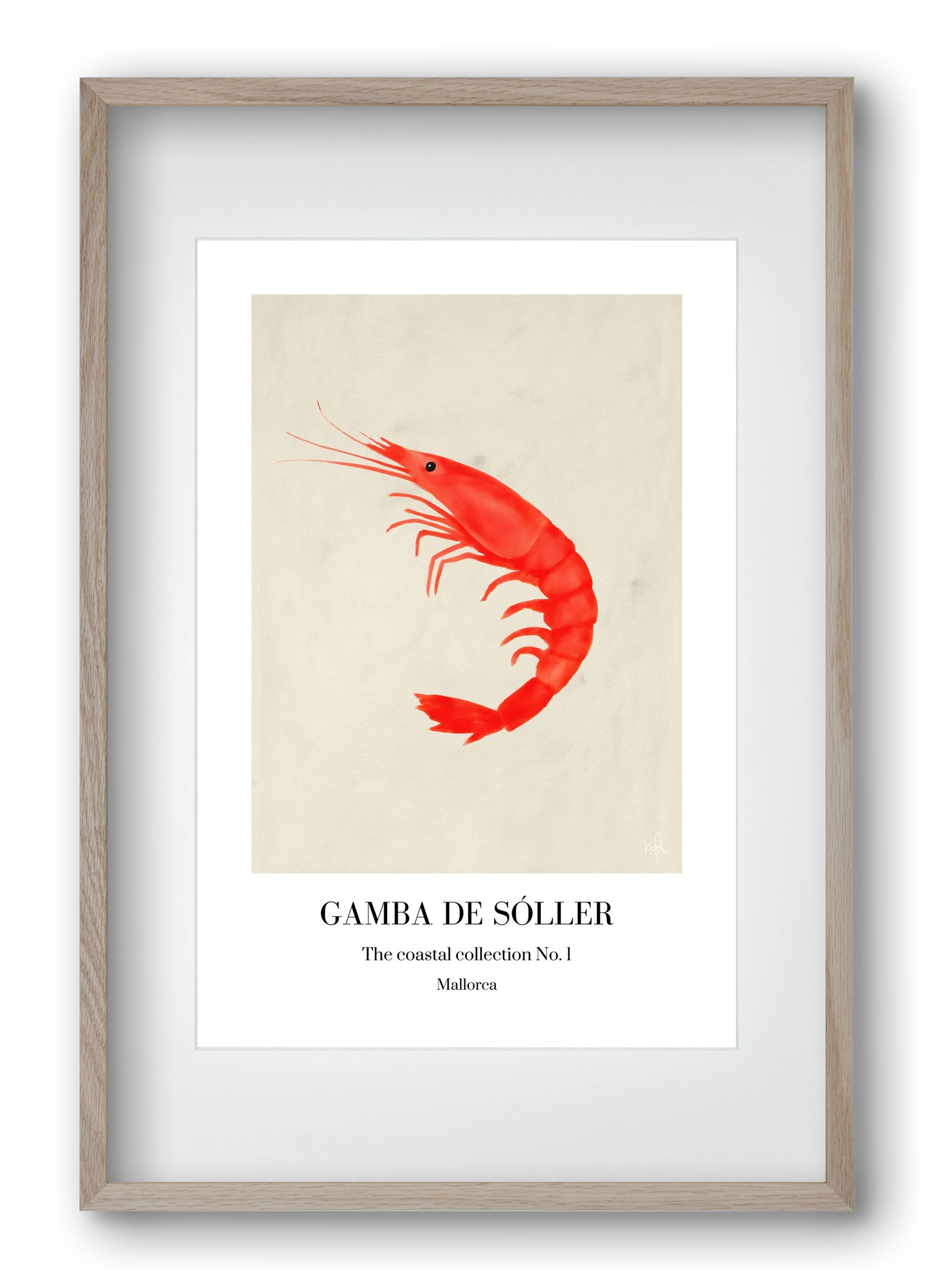 Gamba de soller, 40x60 cm (30x45 cm), Tölgy keret, paszpartuval