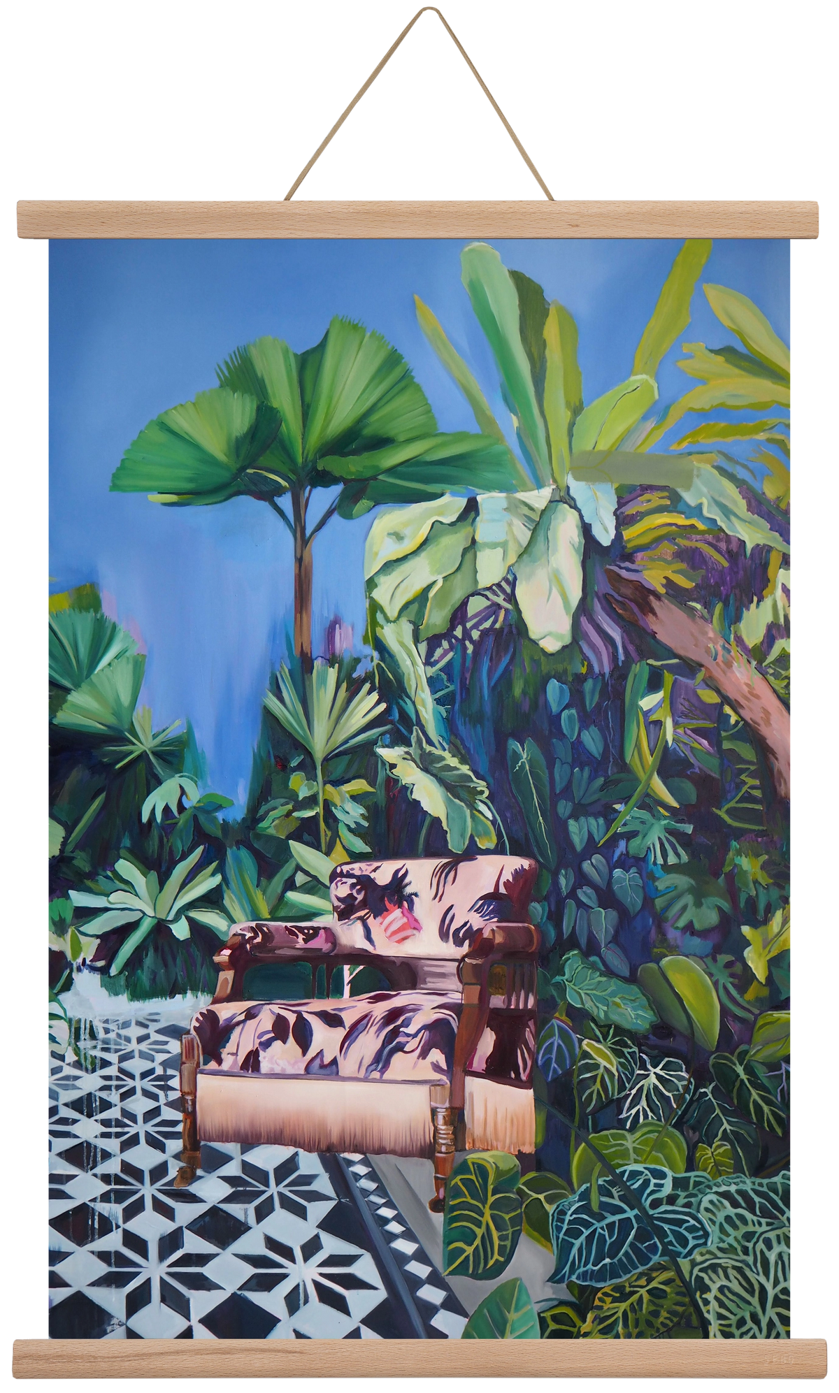 Hófehér jaguár II., 40x60 cm (40x60 cm), Tölgy akasztó