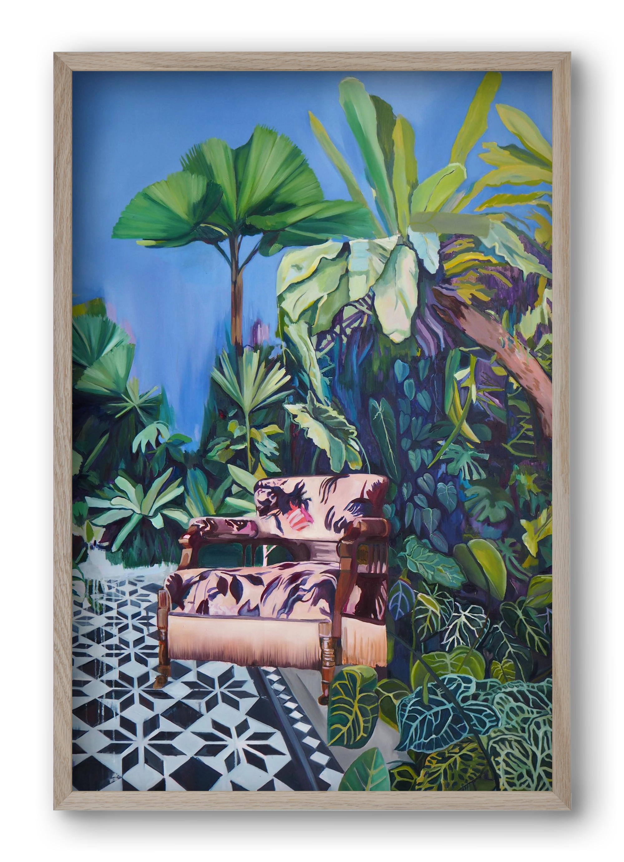 Hófehér jaguár II., 40x60 cm (40x60 cm), Tölgy keret
