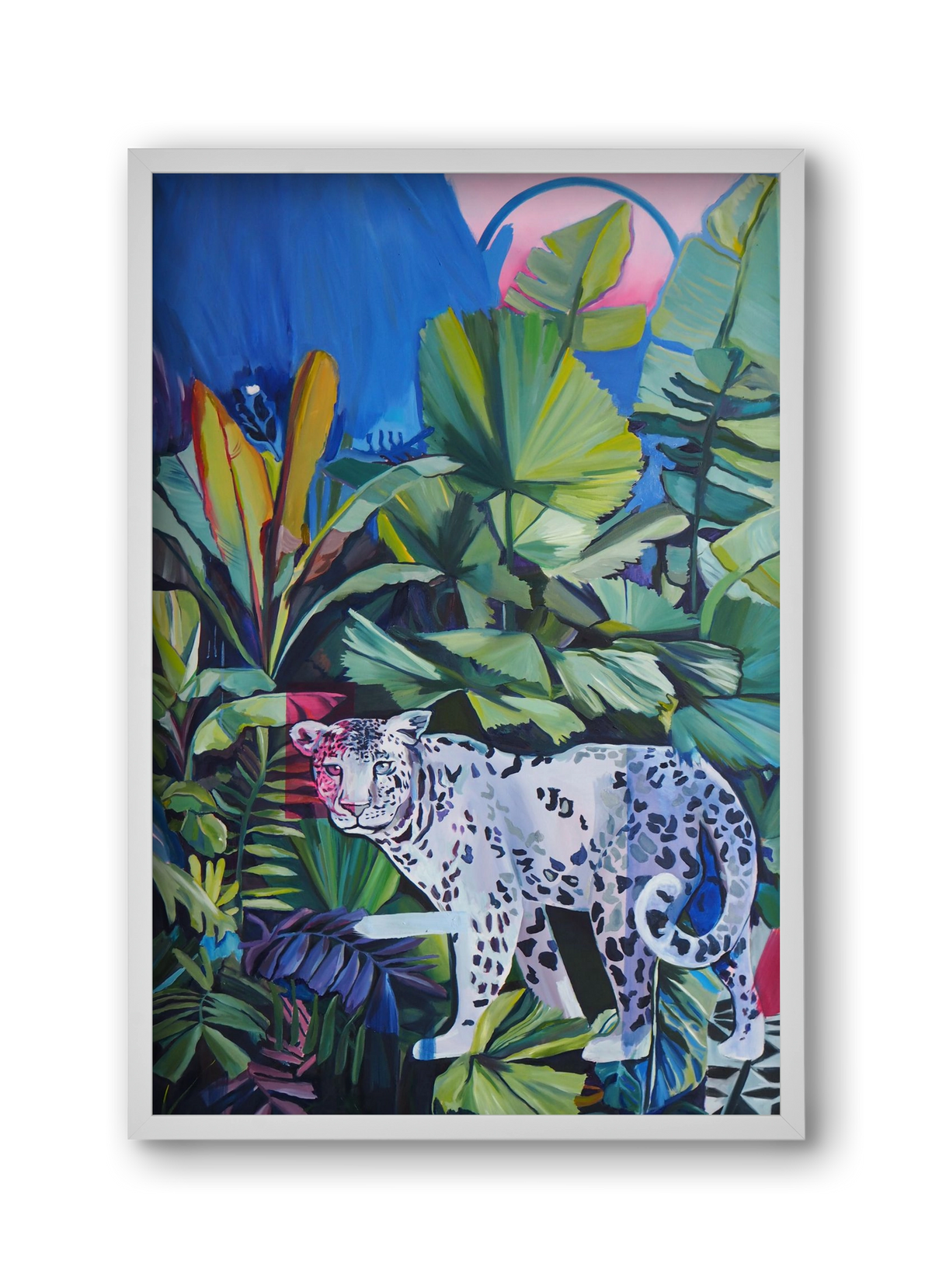 Hófehér jaguár, 30x45 cm (30x45 cm), Fehér keret