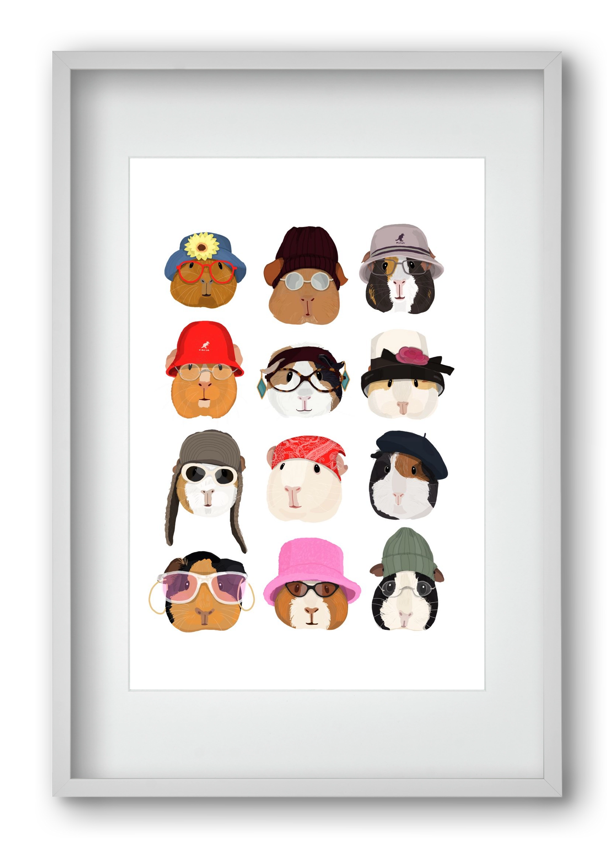 Guinea Pigs in the 1990's, 40x60 cm (30x45 cm), Fehér keret, paszpartuval