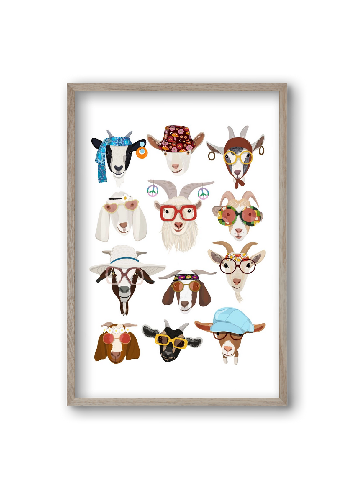 Goats in the 1970's , 20x30 cm (20x30 cm), Tölgy keret