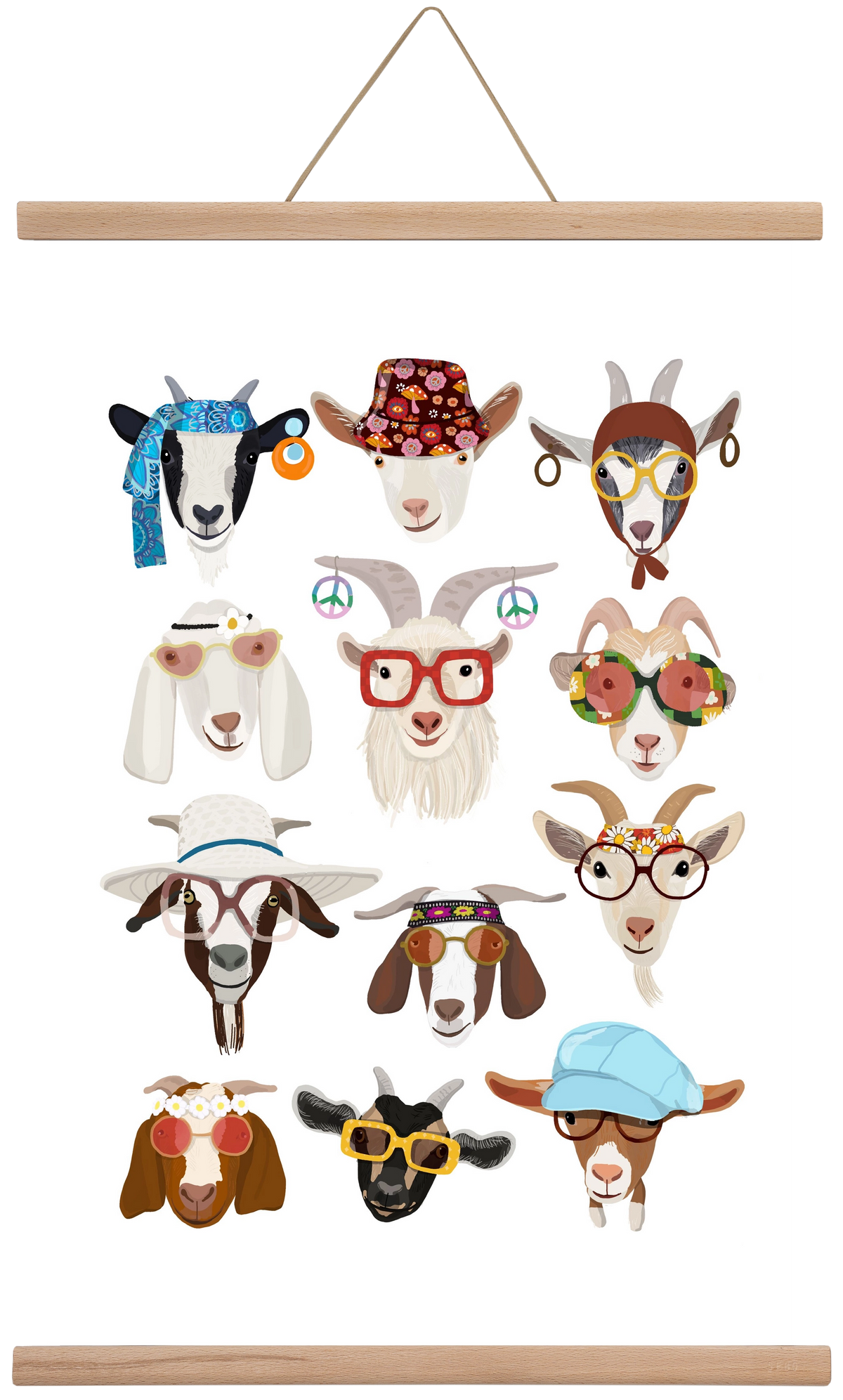 Goats in the 1970's , 40x60 cm (40x60 cm), Tölgy akasztó