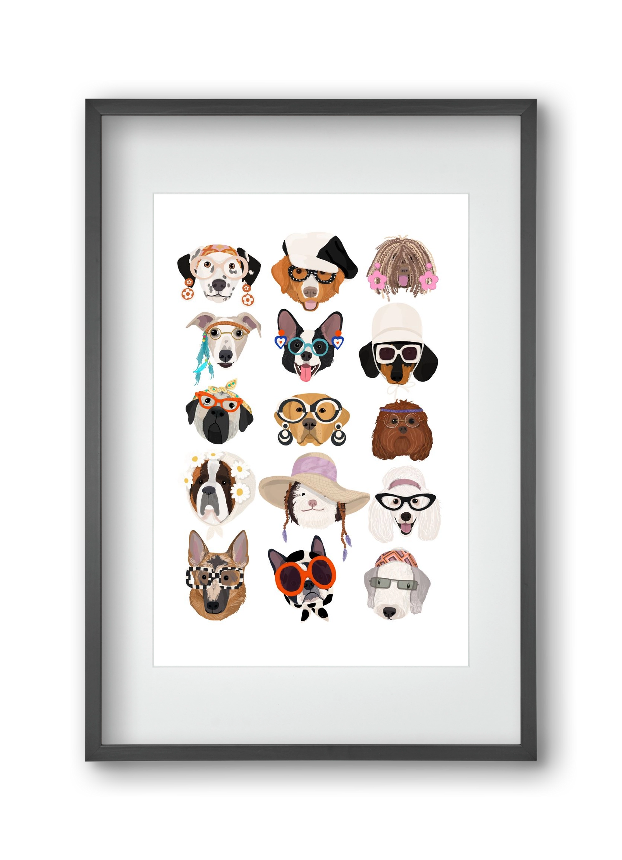 Dogs in the 1960's, 30x45 cm (20x30 cm), Fekete keret, paszpartuval
