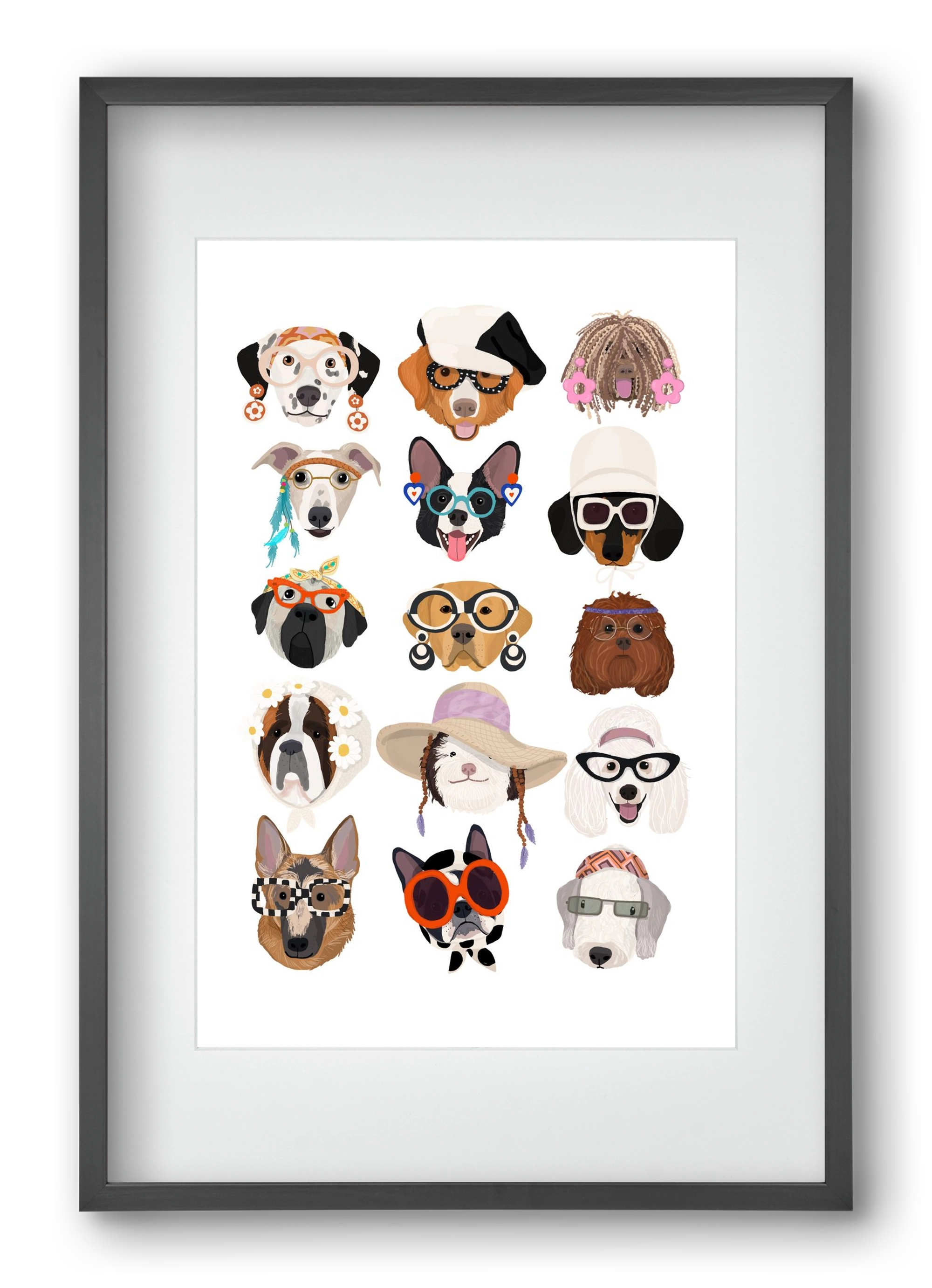 Dogs in the 1960's, 40x60 cm (30x45 cm), Fekete keret, paszpartuval