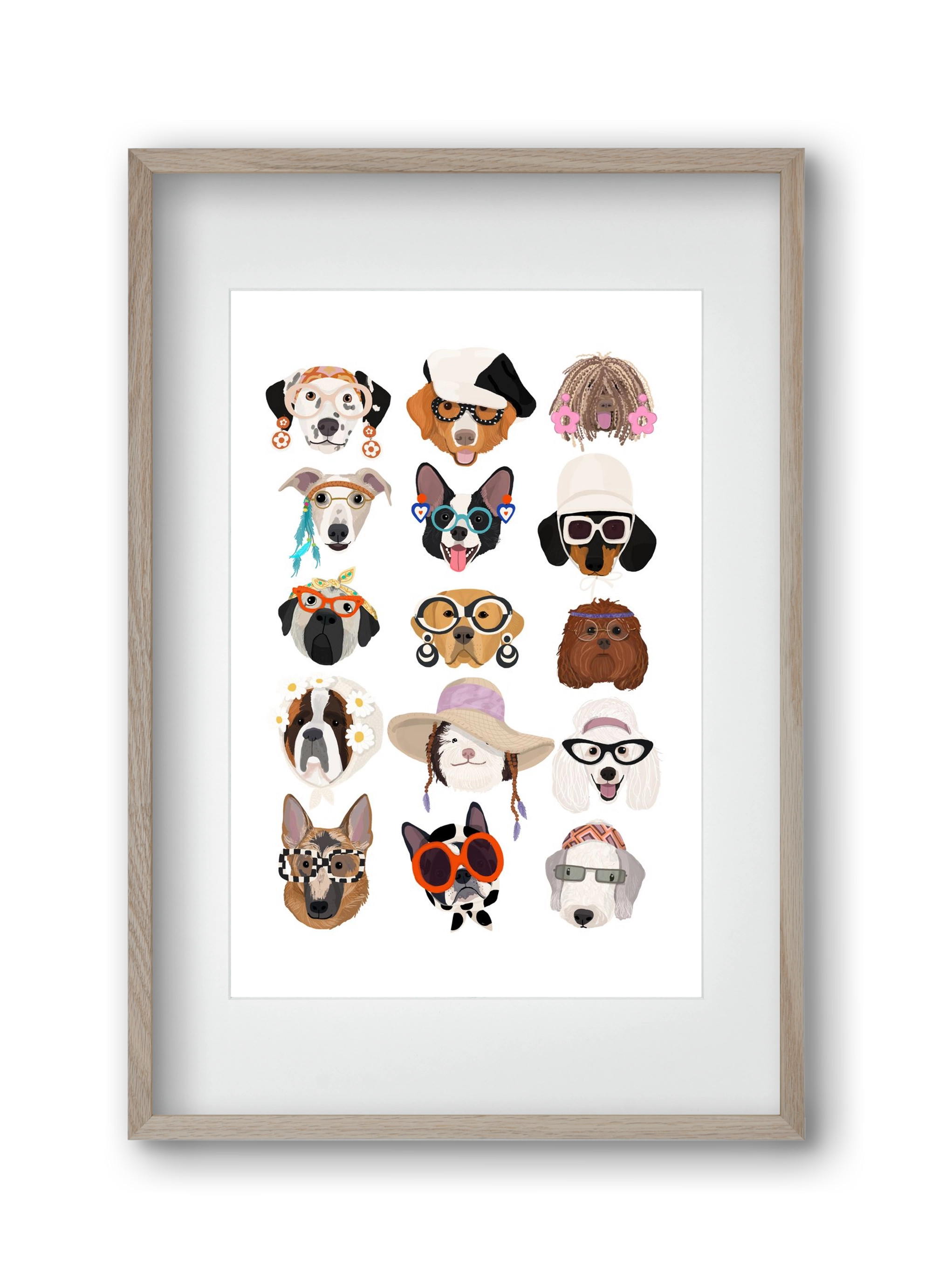 Dogs in the 1960's, 30x45 cm (20x30 cm), Tölgy keret, paszpartuval